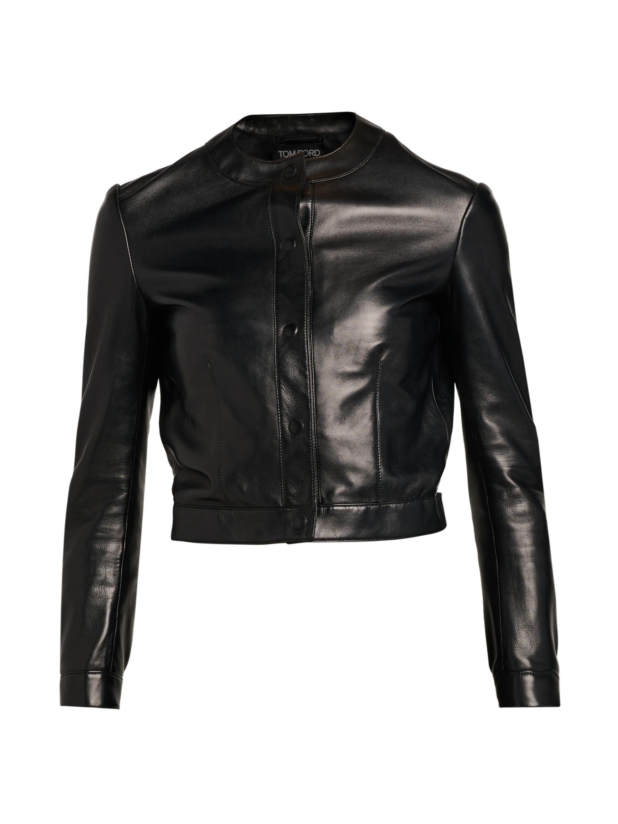 McQueen Leather Crop Biker Jacket | Saks Fifth Avenue