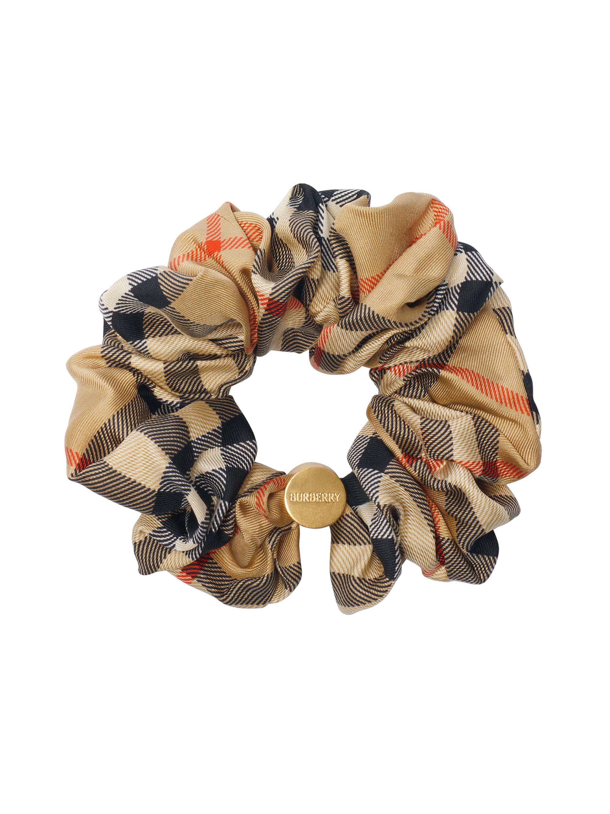 Burberry Women's Check Silk Scrunchie - Sand Ip Check