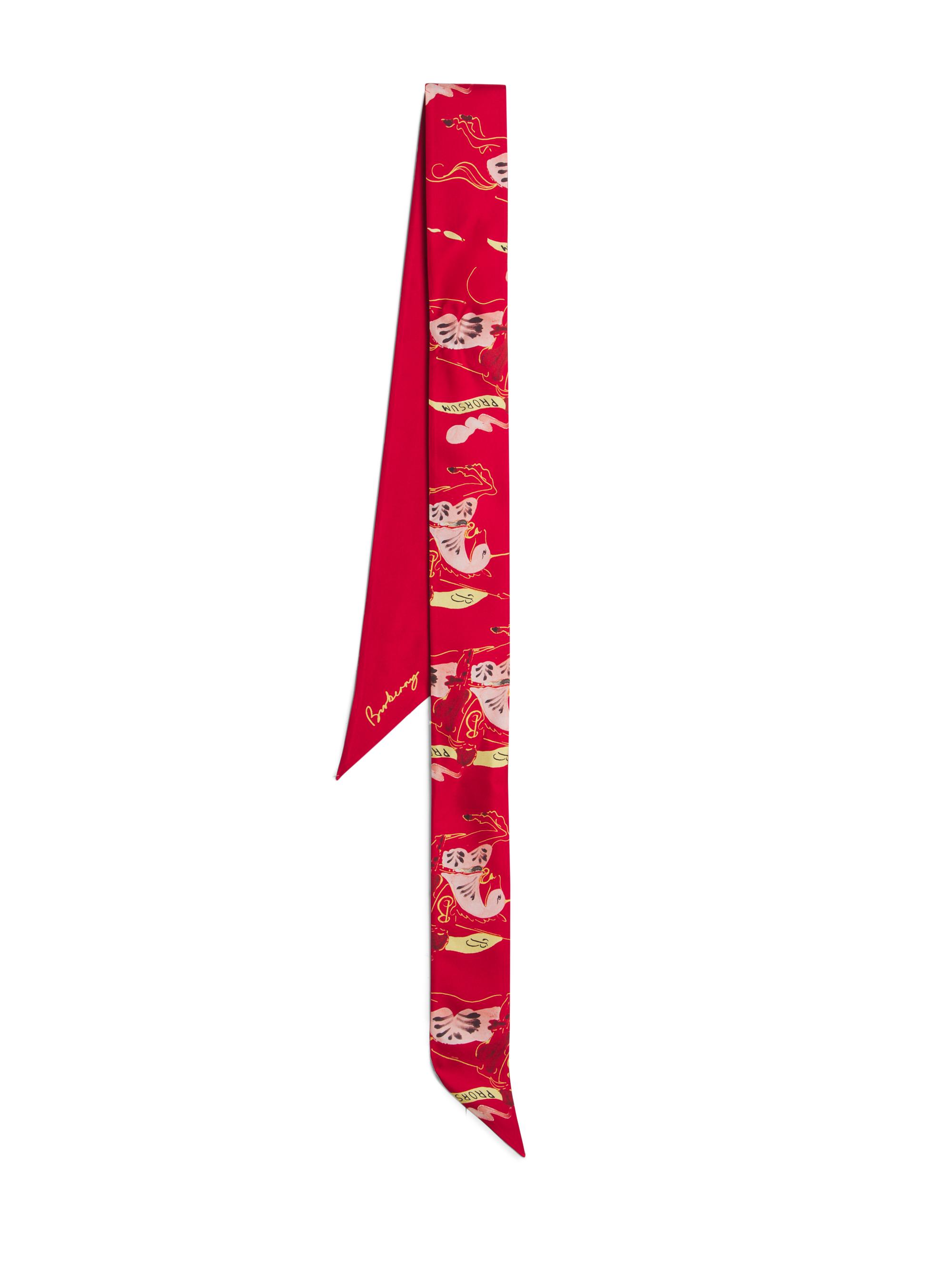 Burberry Women's Watercolor EKD Silk Skinny Scarf - Crayon Red
