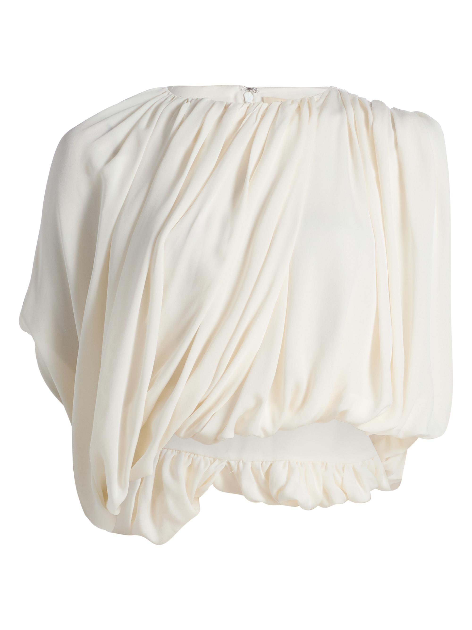 Heirlome Women's Marie Asymmetric Draped Silk Crop Top -