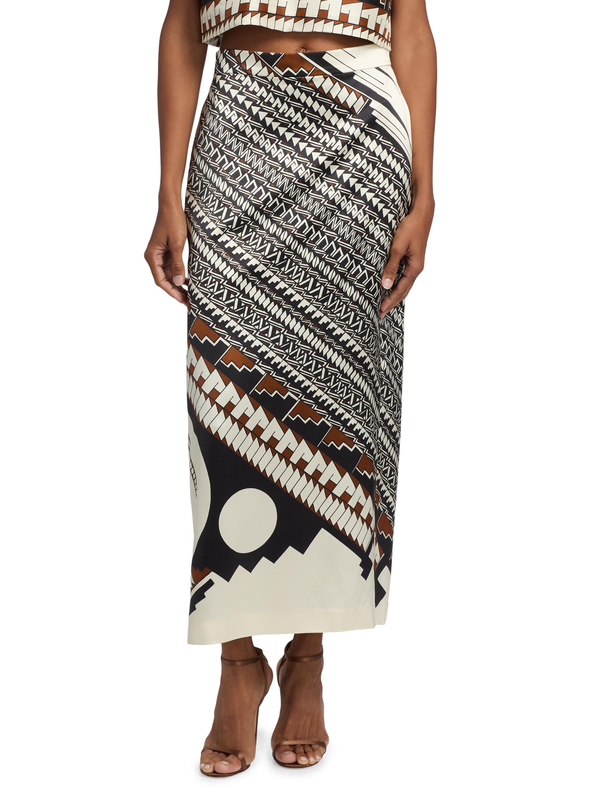 Heirlome Heirlome x Alex Jurado Lexi Geometric Satin Maxi Skirt