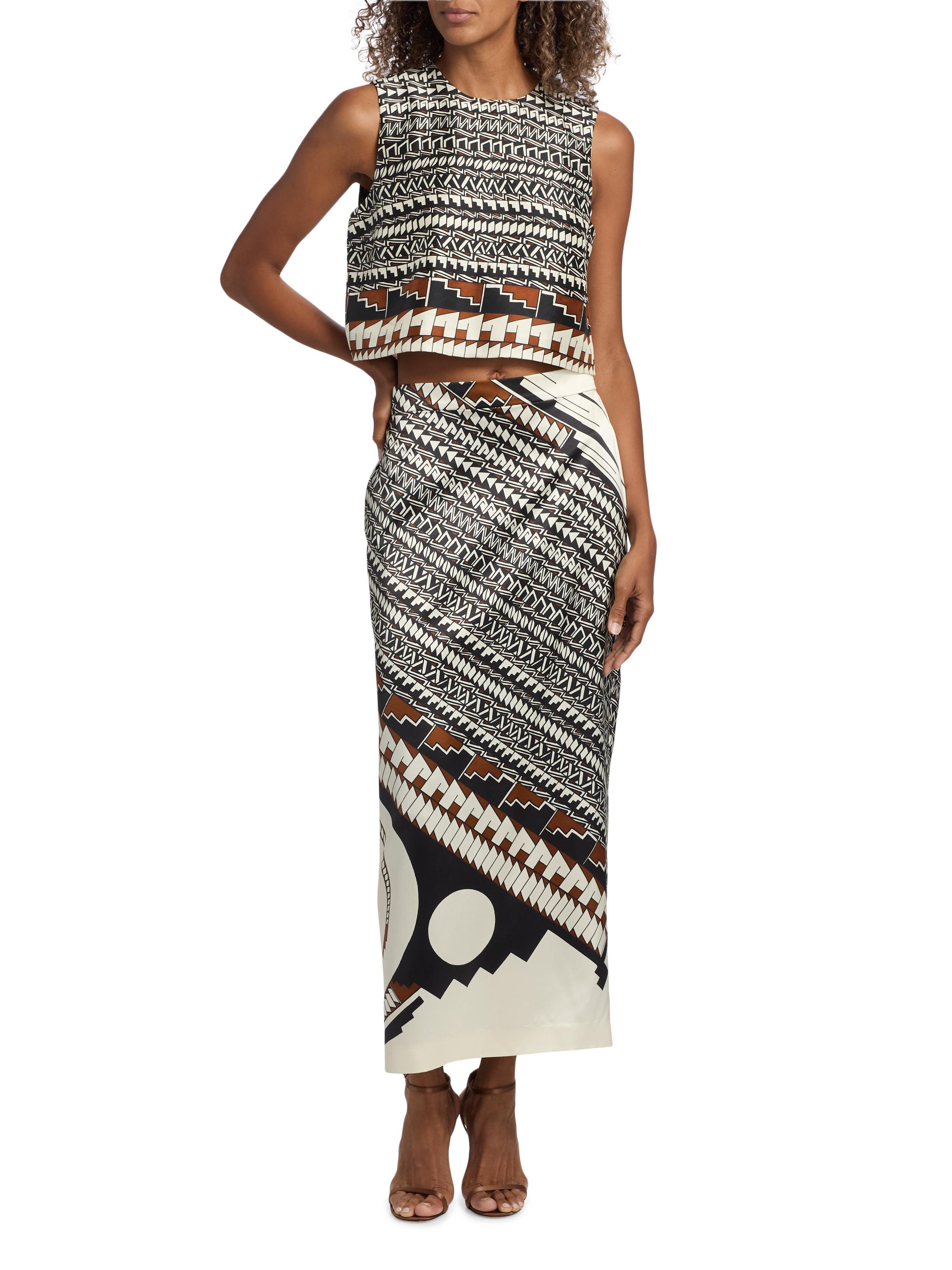 Heirlome Heirlome x Alex Jurado Lexi Geometric Satin Maxi Skirt
