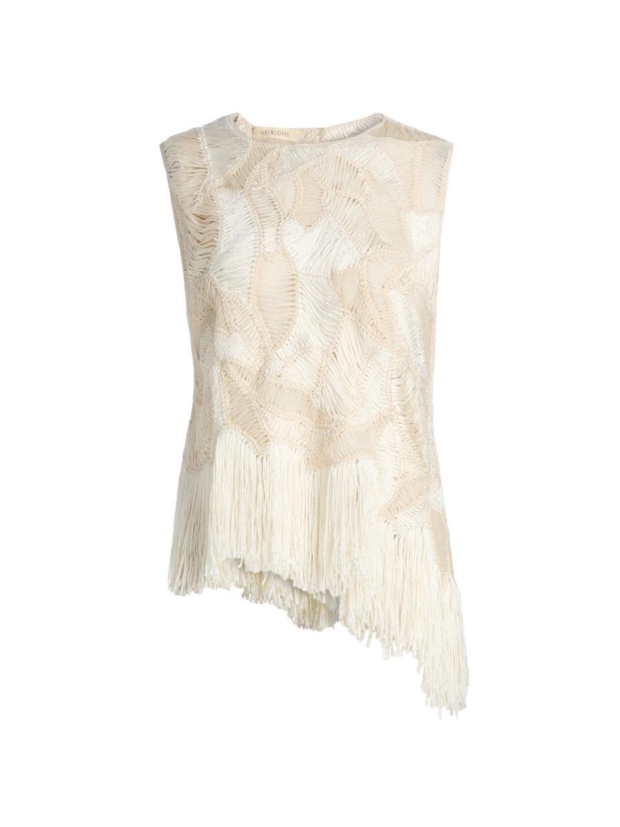 Heirlome Women's Maureen Knit Asymmetric Sleeveless Top In White