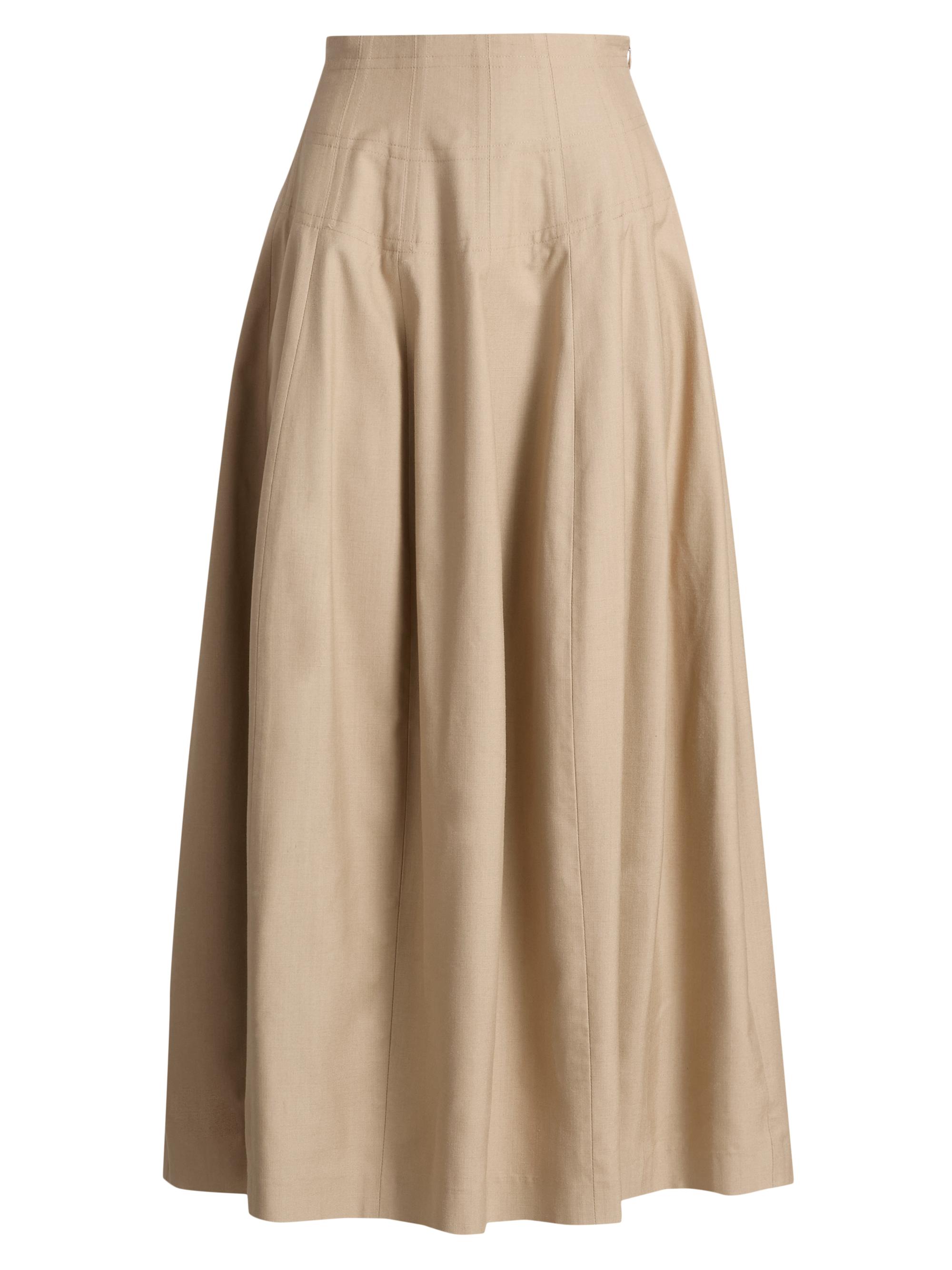 Heirlome Women's Estefania Tussah Silk A-Line Maxi Skirt - Natural
