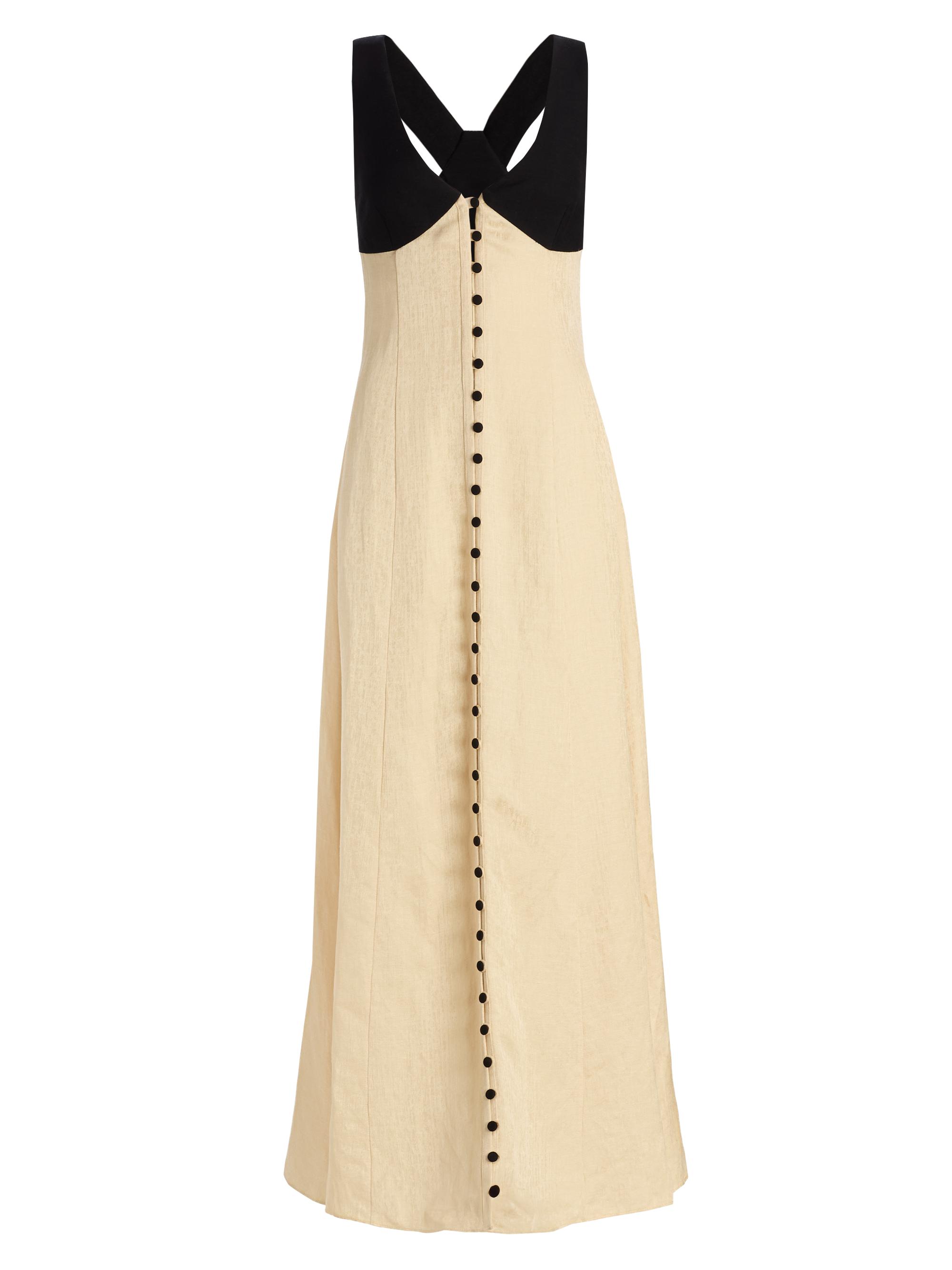 Rosie Assoulin Women's Row, Row, Row Your Buttons Linen-Blend Maxi Dress - Buttercream