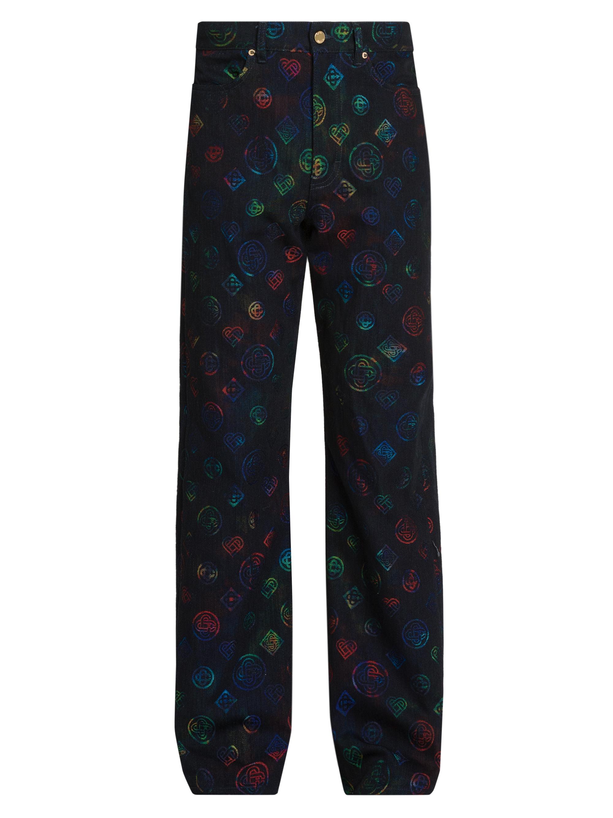 Casablanca Men's Heatmap Logo Mid-Rise Straight-Leg Jeans - Heat Map
