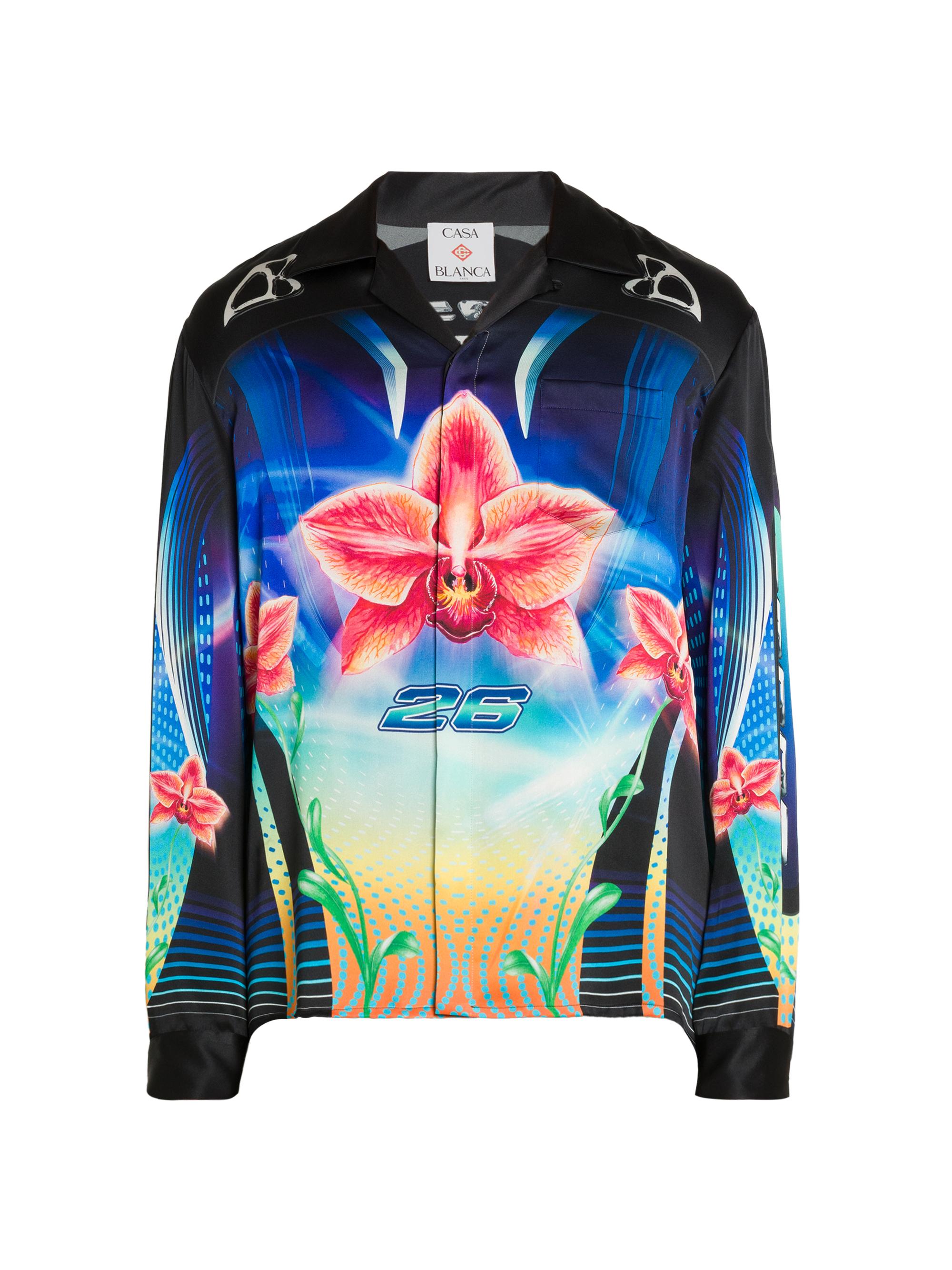 Casablanca Men's Orchid Racer Silk Button-Front Shirt - Orchid Racer