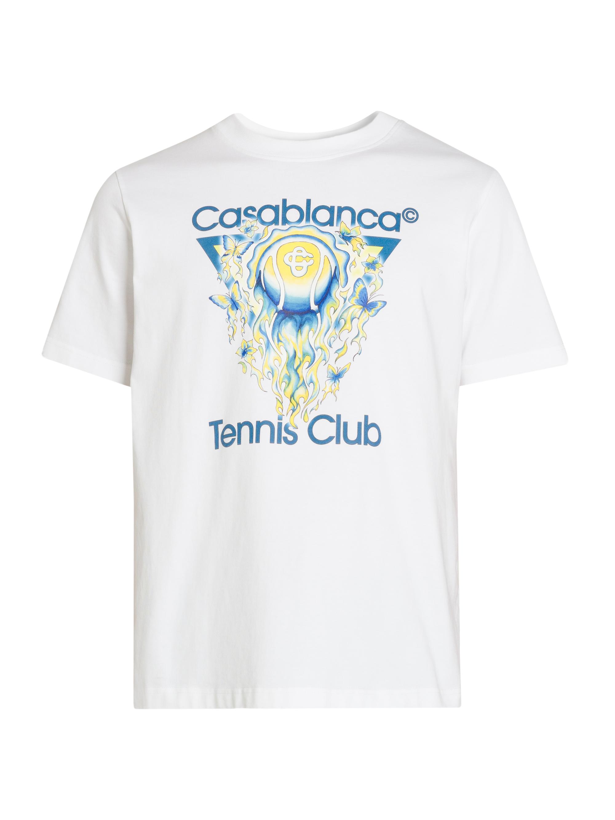 Casablanca Men's Tennis Club Icon Cotton Crewneck T-Shirt - Tennis Club Icon