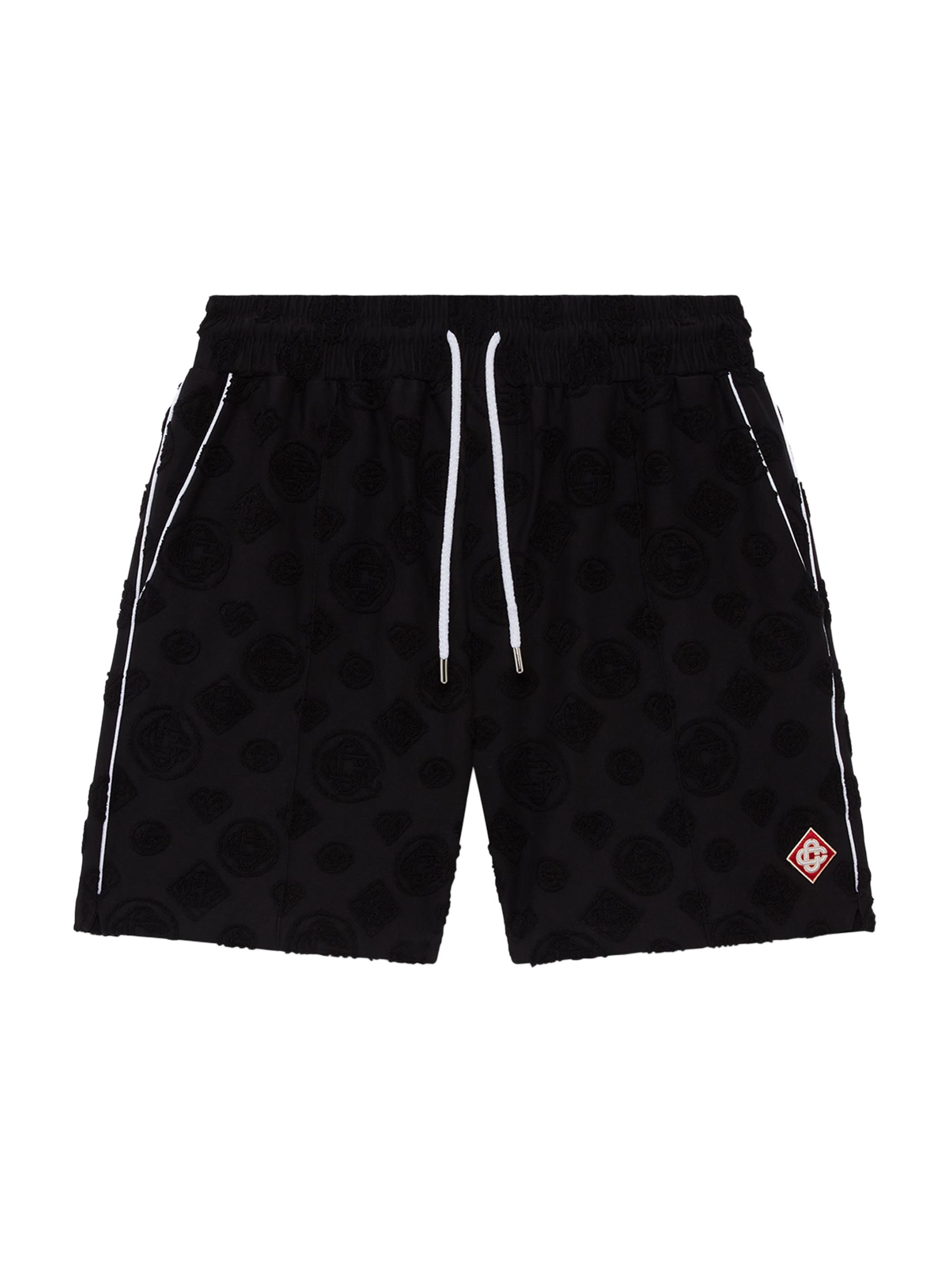 Casablanca Men's Towelling Monogram Shorts - Black