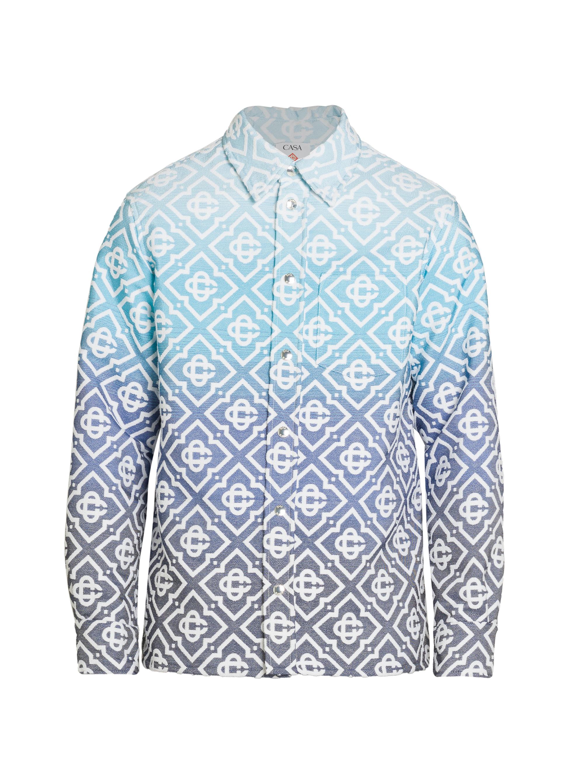 Casablanca Men's Monogram Button-Front Shacket - Monogram Gradient