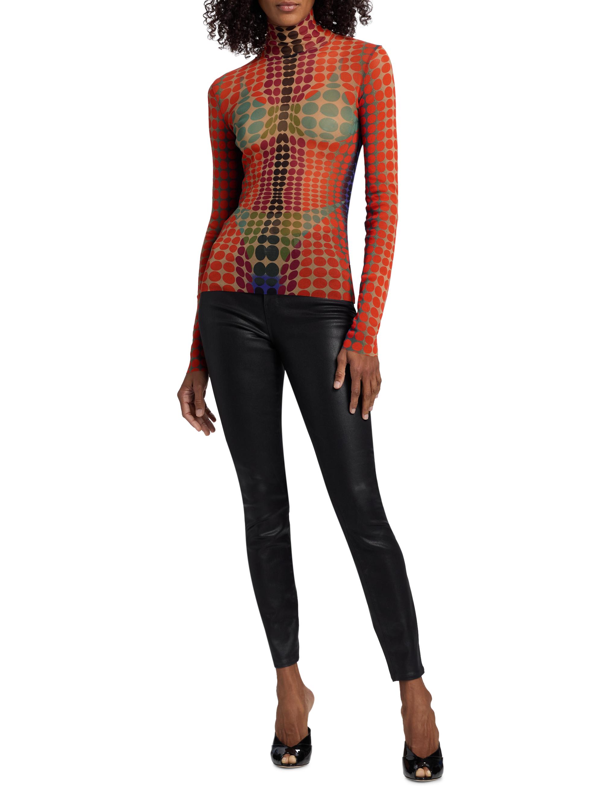 Jean Paul GAULTIER 長袖カットソー 女性像 × ポルカドット Jean Paul Gaultier Iconic Prints: The Dots Long-Sleeve Top | Saks