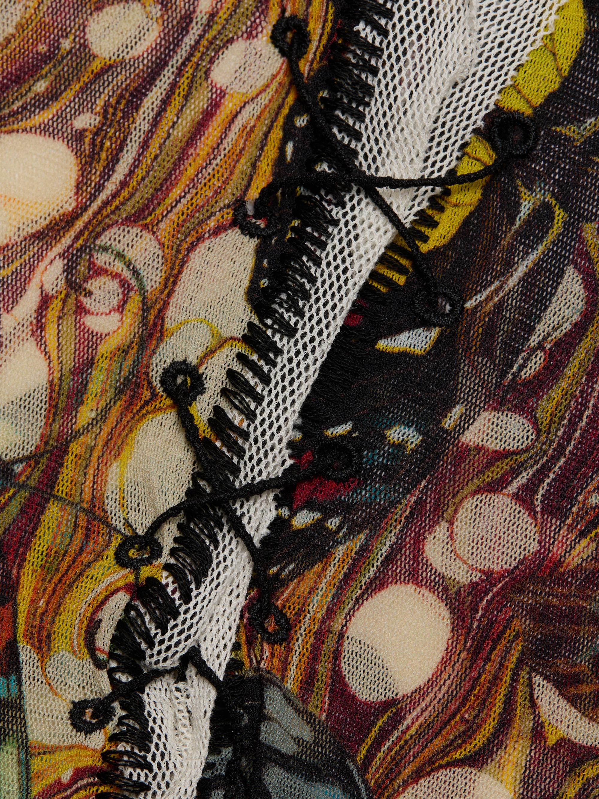 Jean Paul Gaultier Butterfly-Print Long-Sleeve Mesh Top | Saks