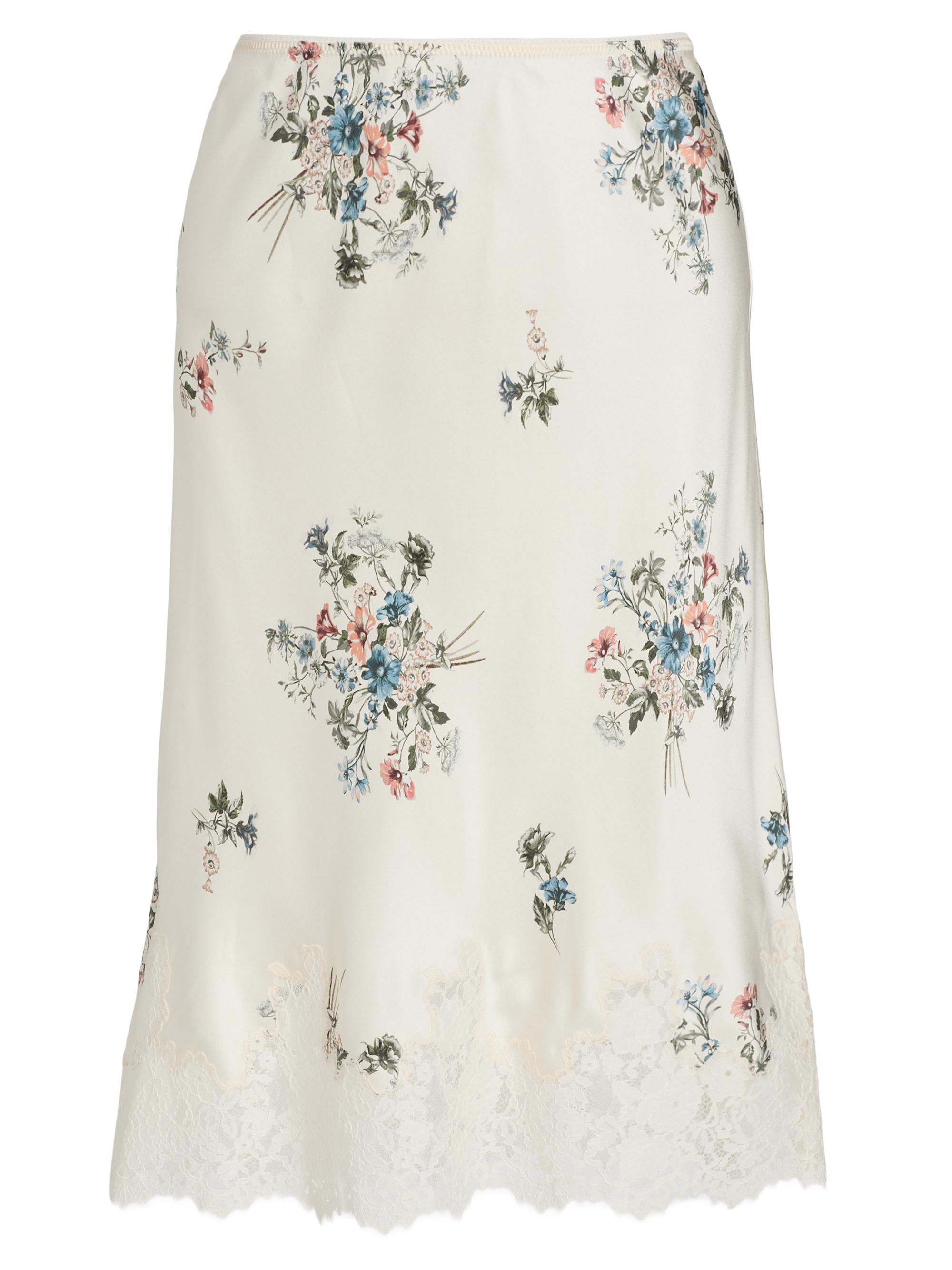 DÔEN Women's Elowette Lace-Trim Floral Silk Midi-Skirt - Primrose Bouquet