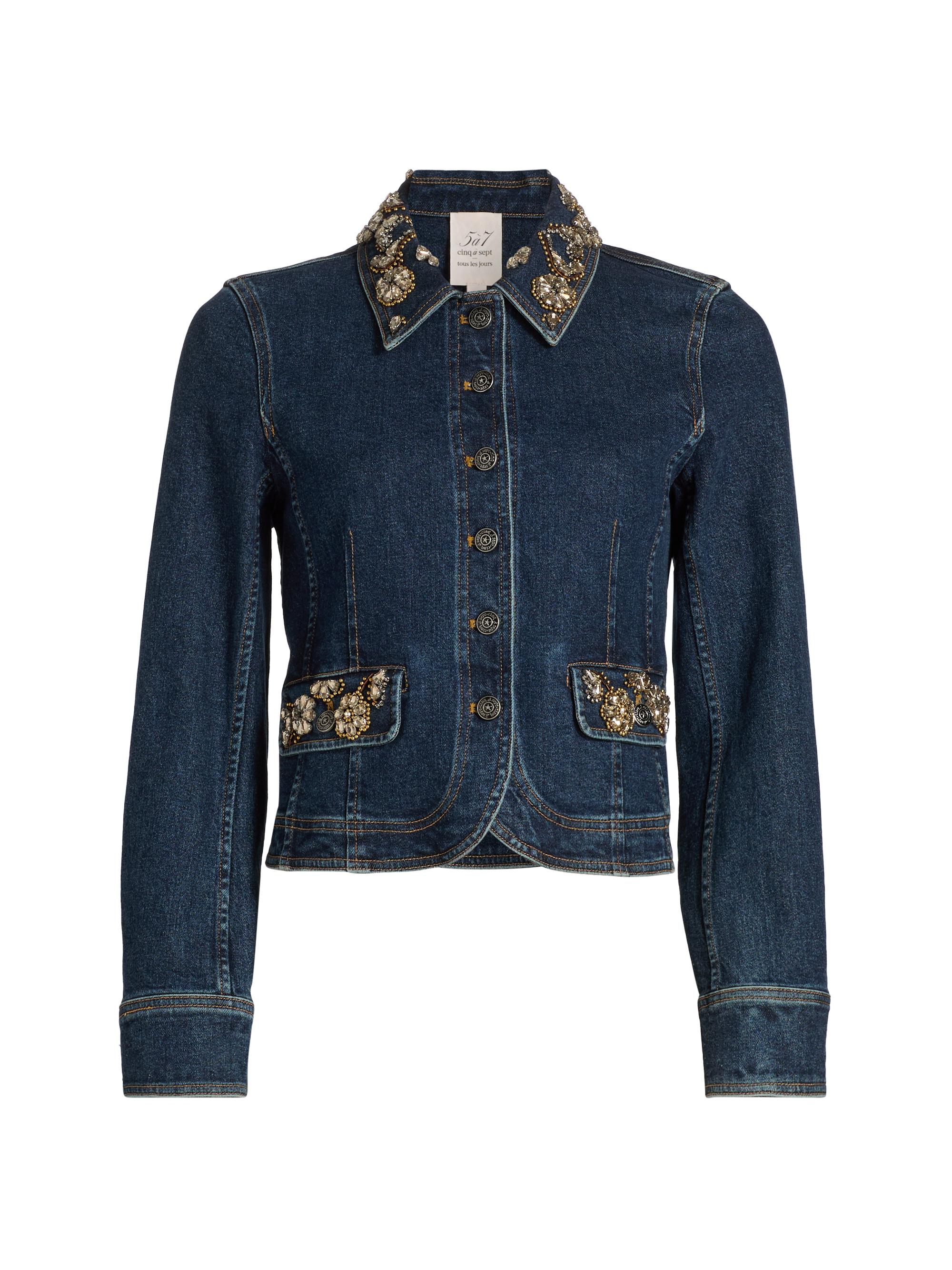 Cinq à Sept Lydie Boxy-Fit Denim Jacket | Saks Fifth Avenue