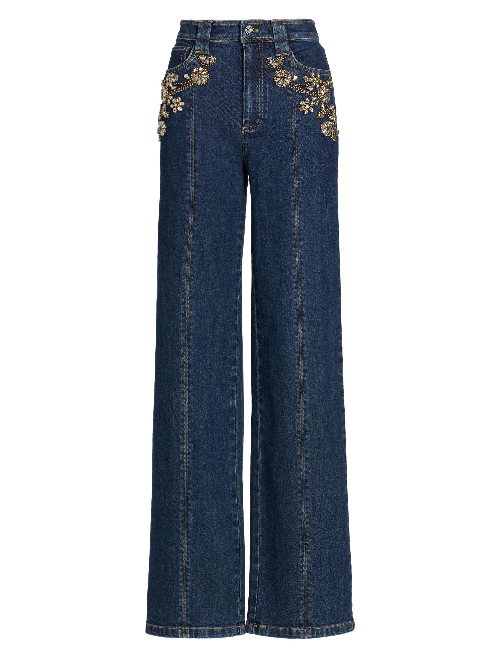 Cinq à Sept Women's Cami Crystal Ivy-Embellished High-Rise Straight-Leg Jeans - Fontaine Multi