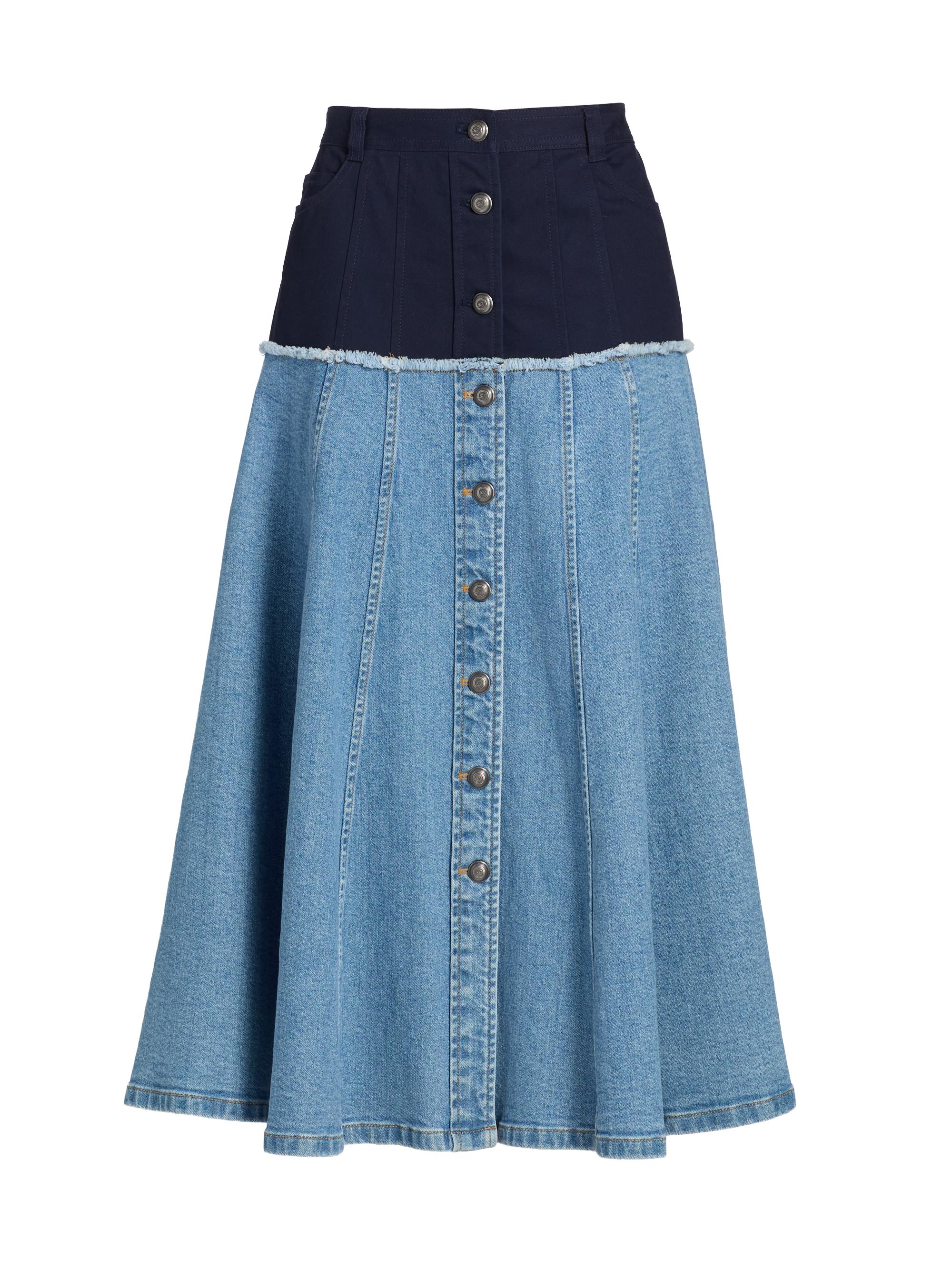 Alice + Olivia Nala Mixed Media Godet Maxi Skirt | Saks Fifth Avenue