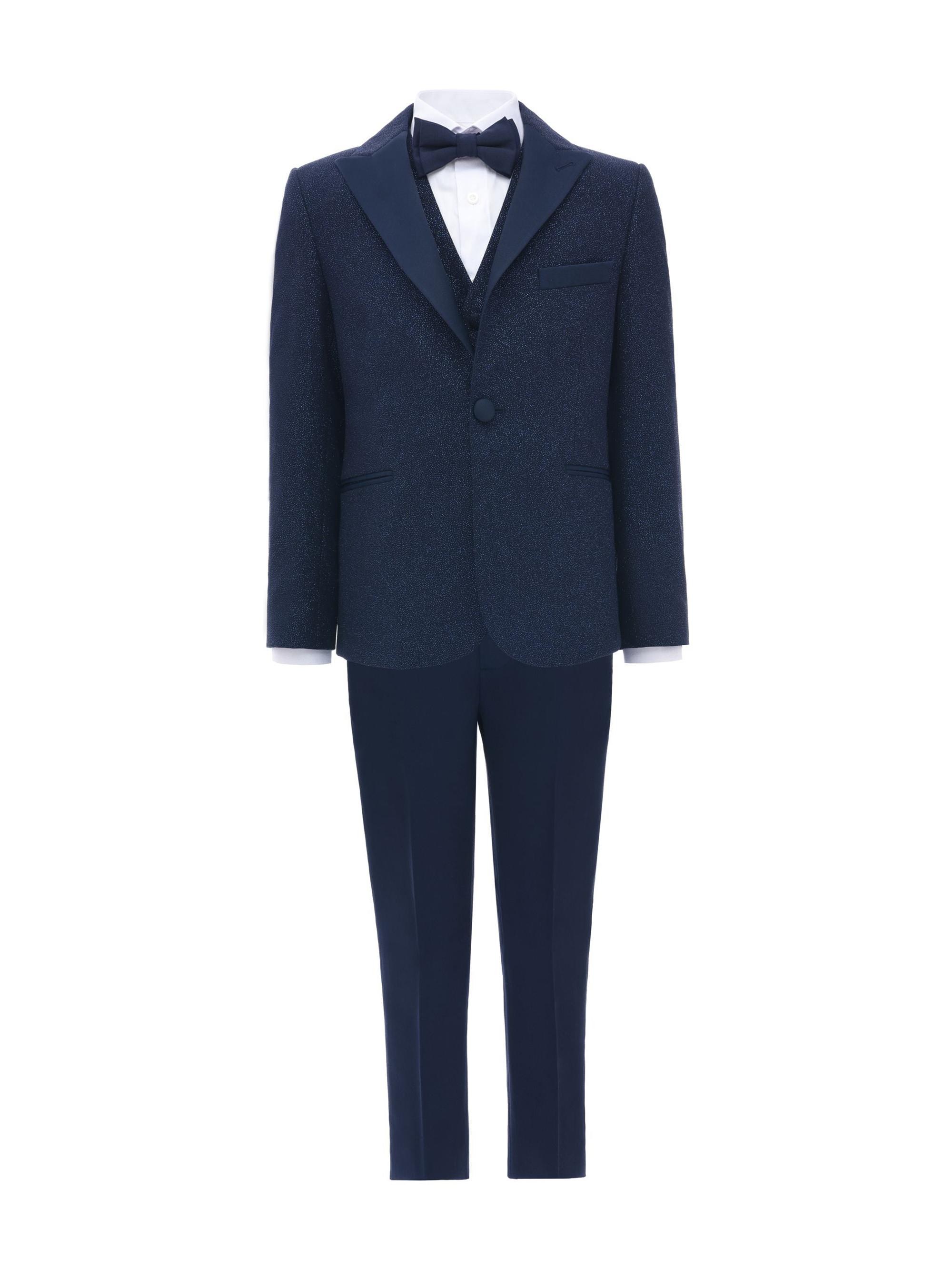 Moustache Little Boy's & Boy's Midnight Sparkle Suit - Navy