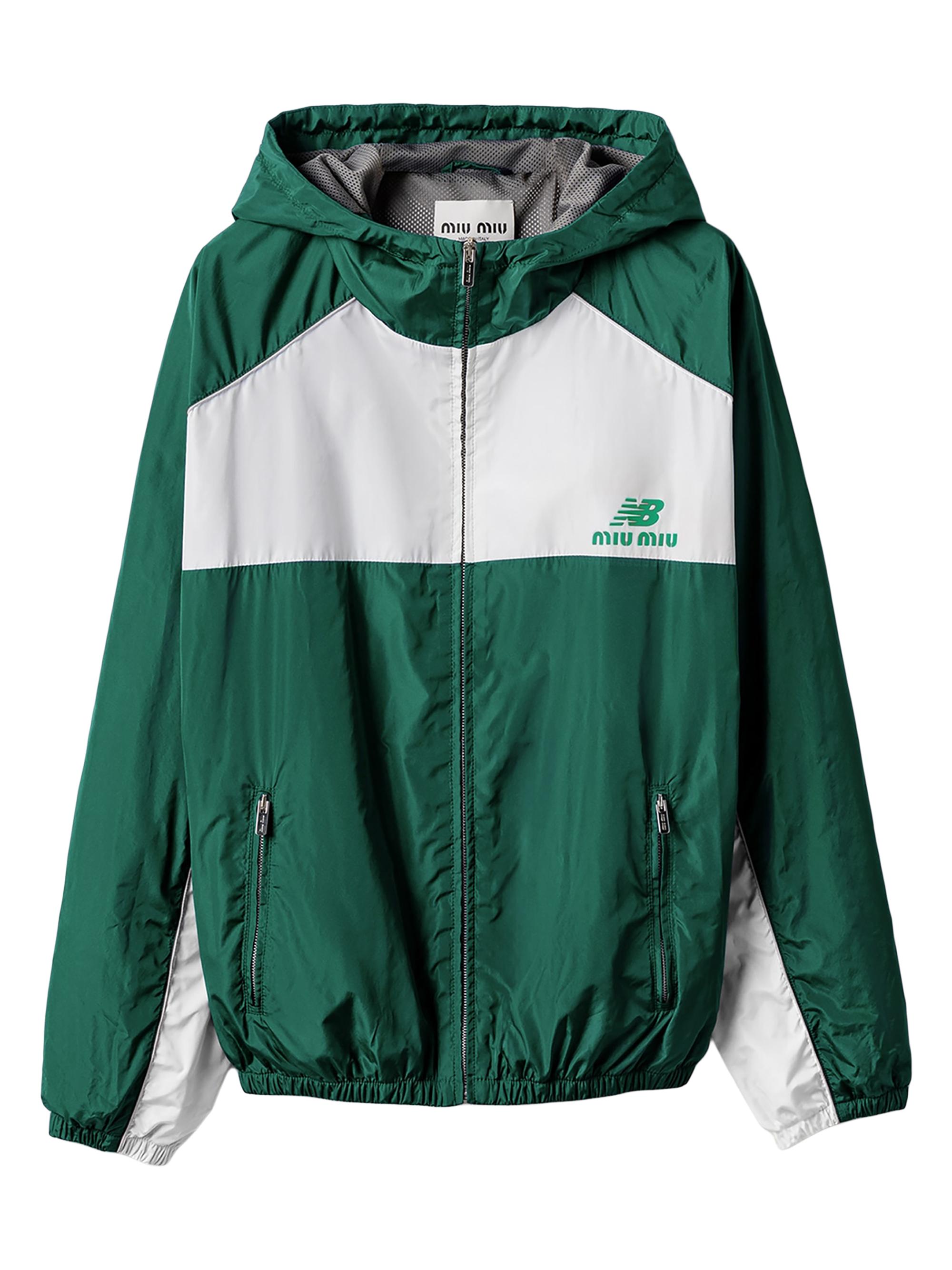 Miu Miu Women's New Balance X  with Coco Gauff Technical Poplin Hoodie Jacket - Green