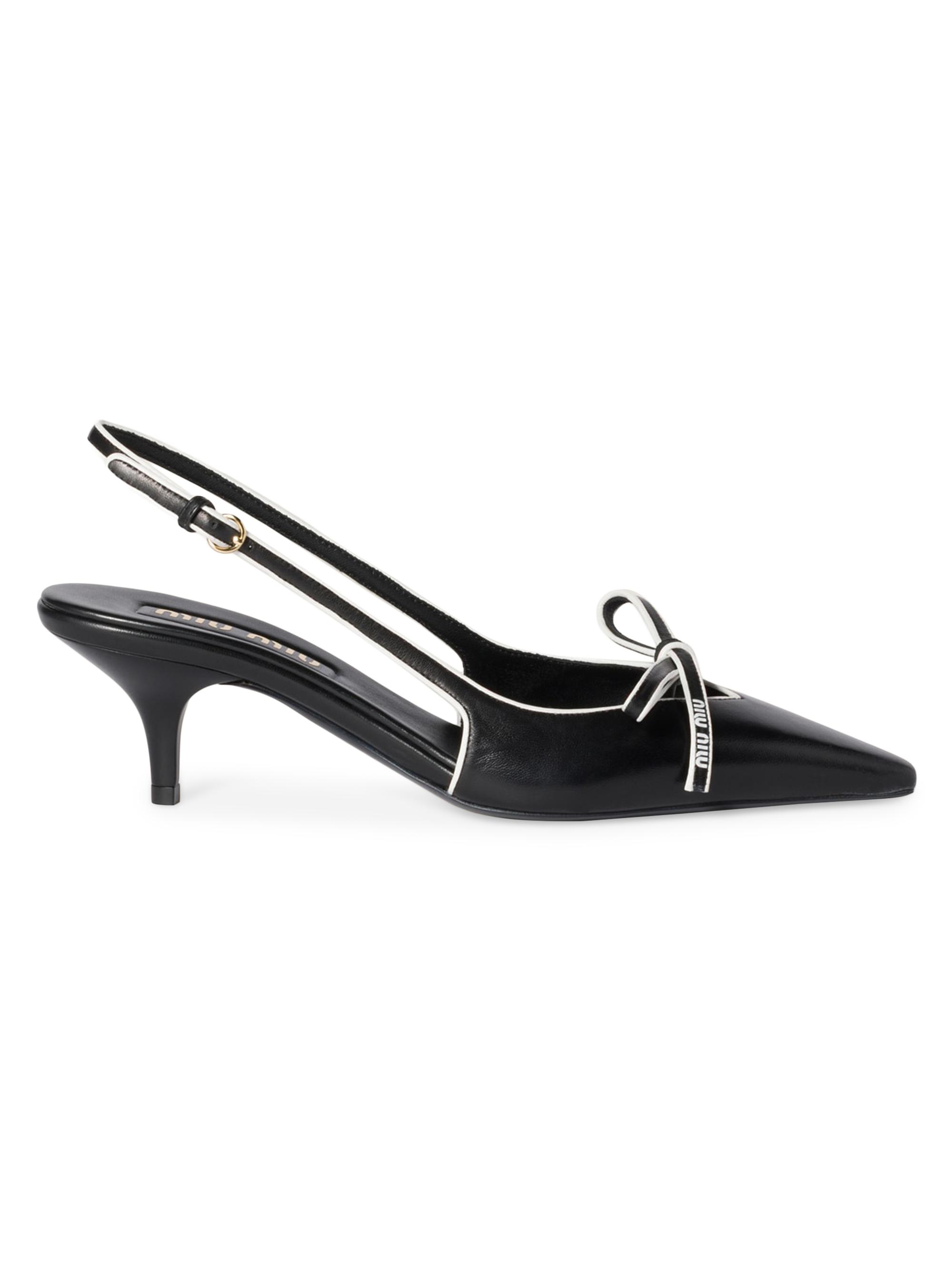 Miu Miu Women's Nappa Leather Slingback Pumps - Black