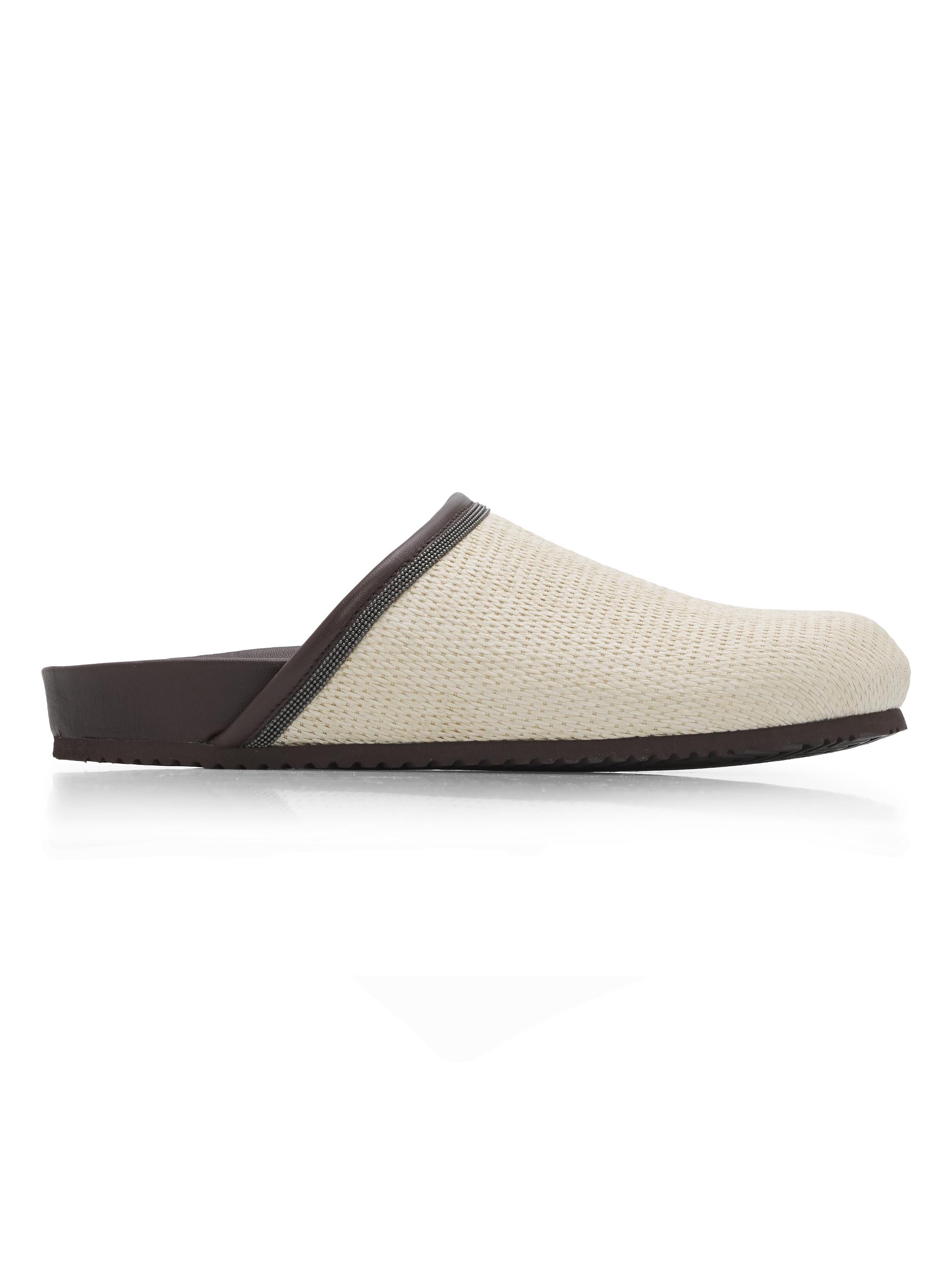Brunello Cucinelli Women's Micro Raffia Slippers - Rope