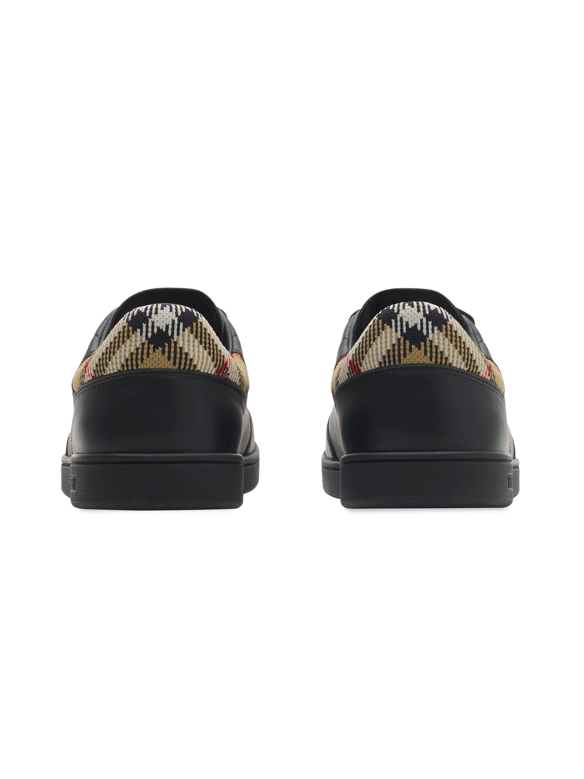 Burberry Set Check-Trim Leather Low-Top Sneakers | Saks Fifth Avenue