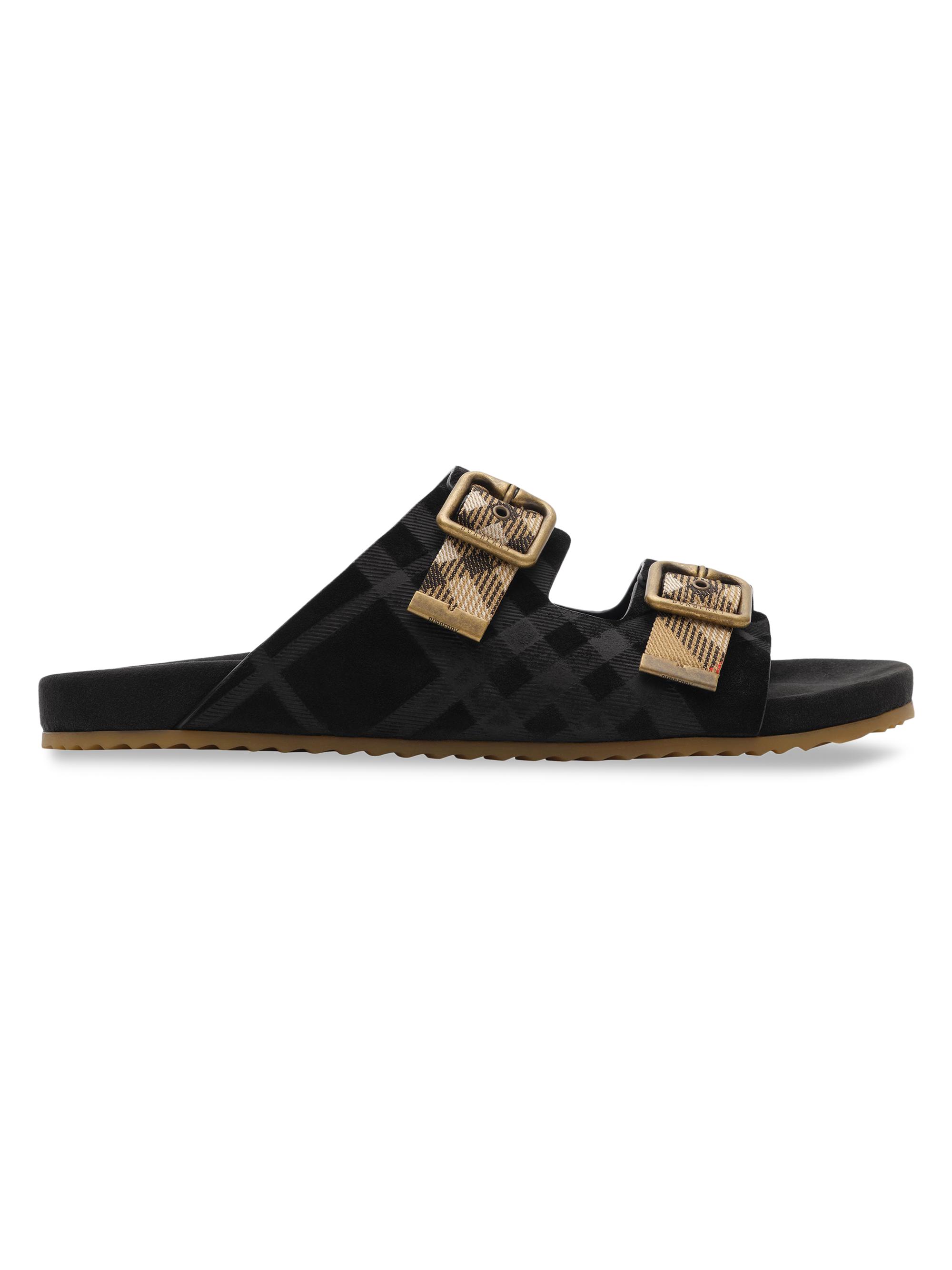 Burberry Furley Check Slide Sandals | Saks Fifth Avenue