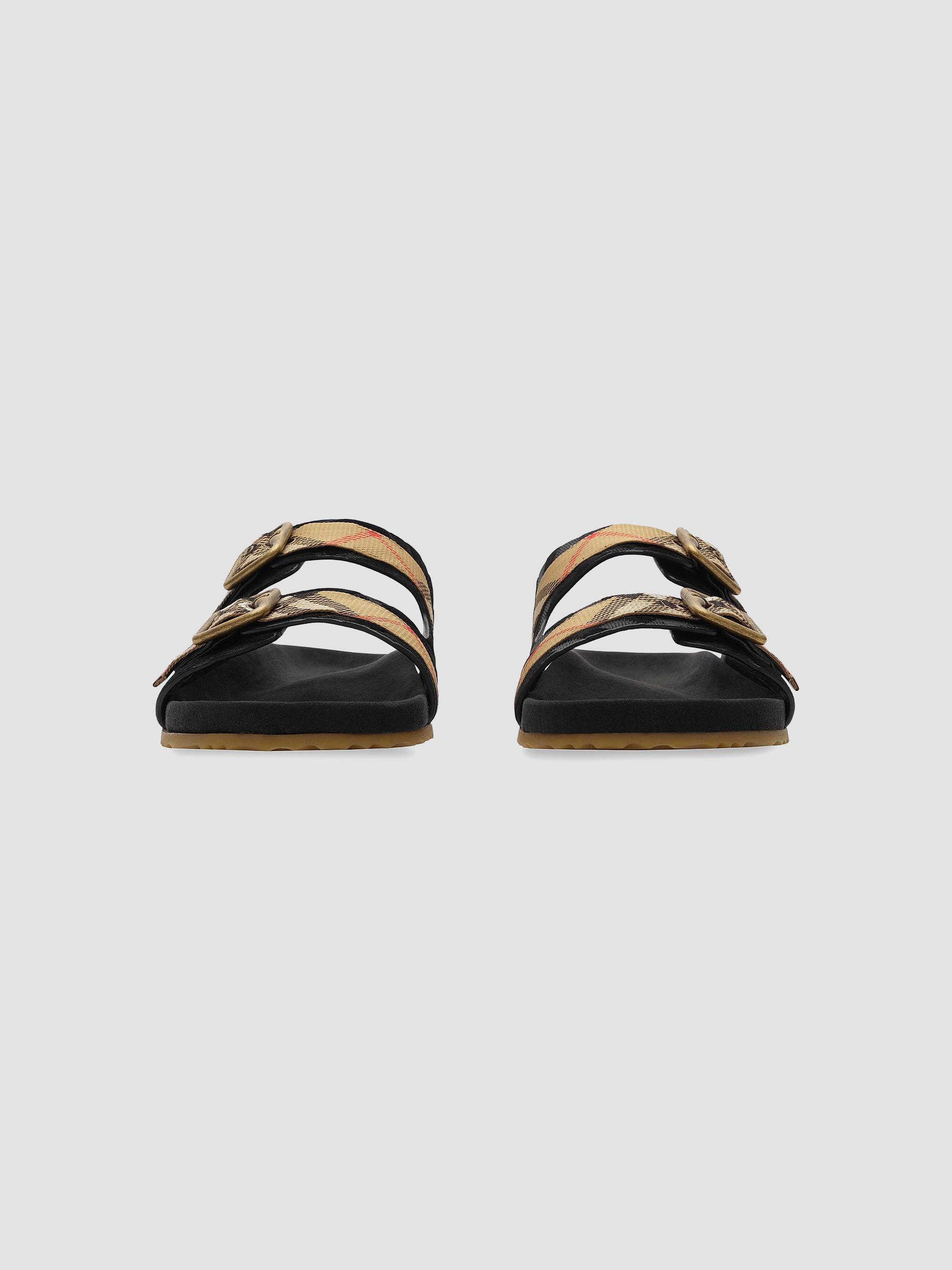 Burberry Check Suede Urchin Sandals | Saks Fifth Avenue