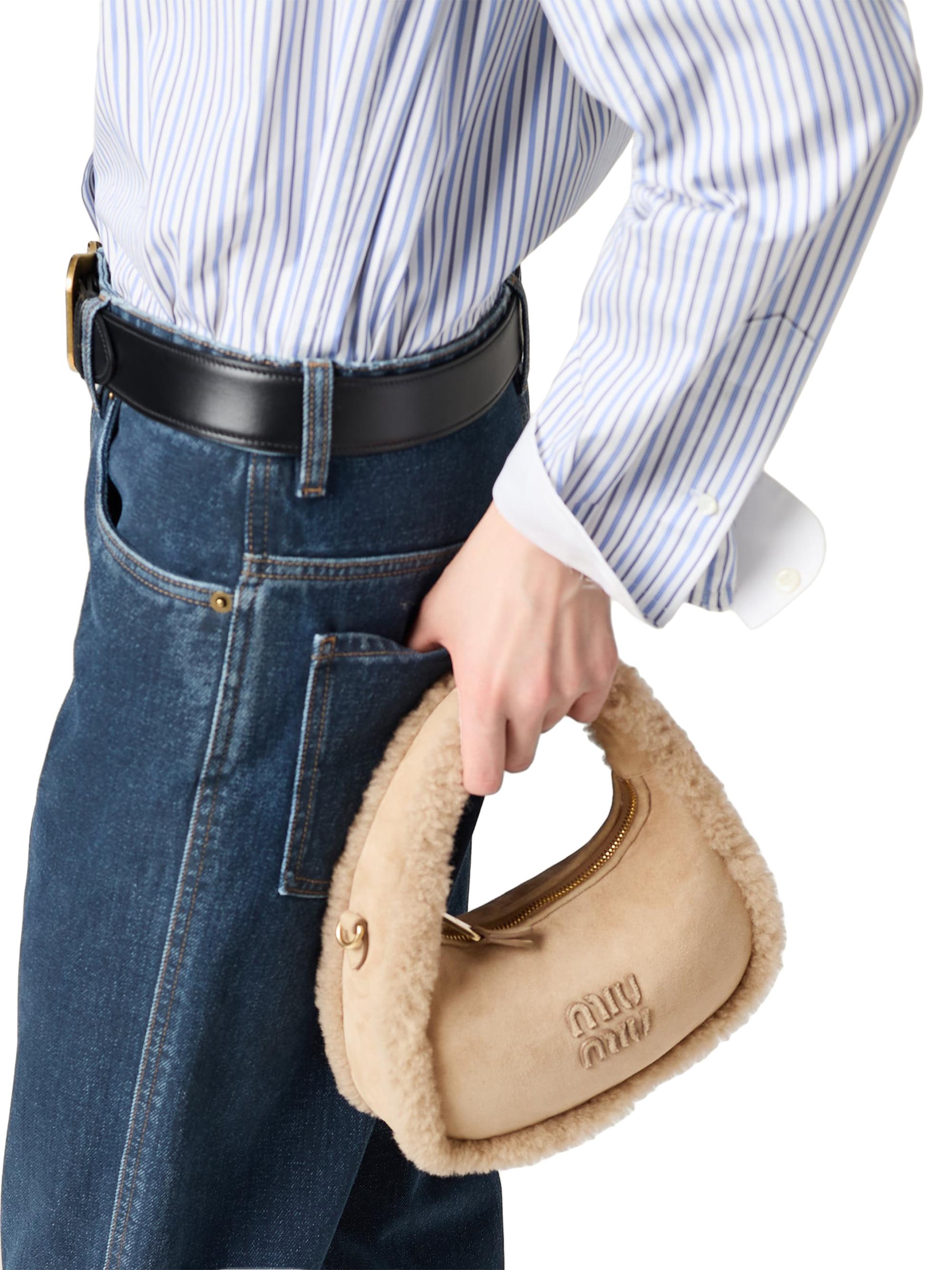 Miu Miu Wander Shearling Top Handle Bag | Saks Fifth Avenue