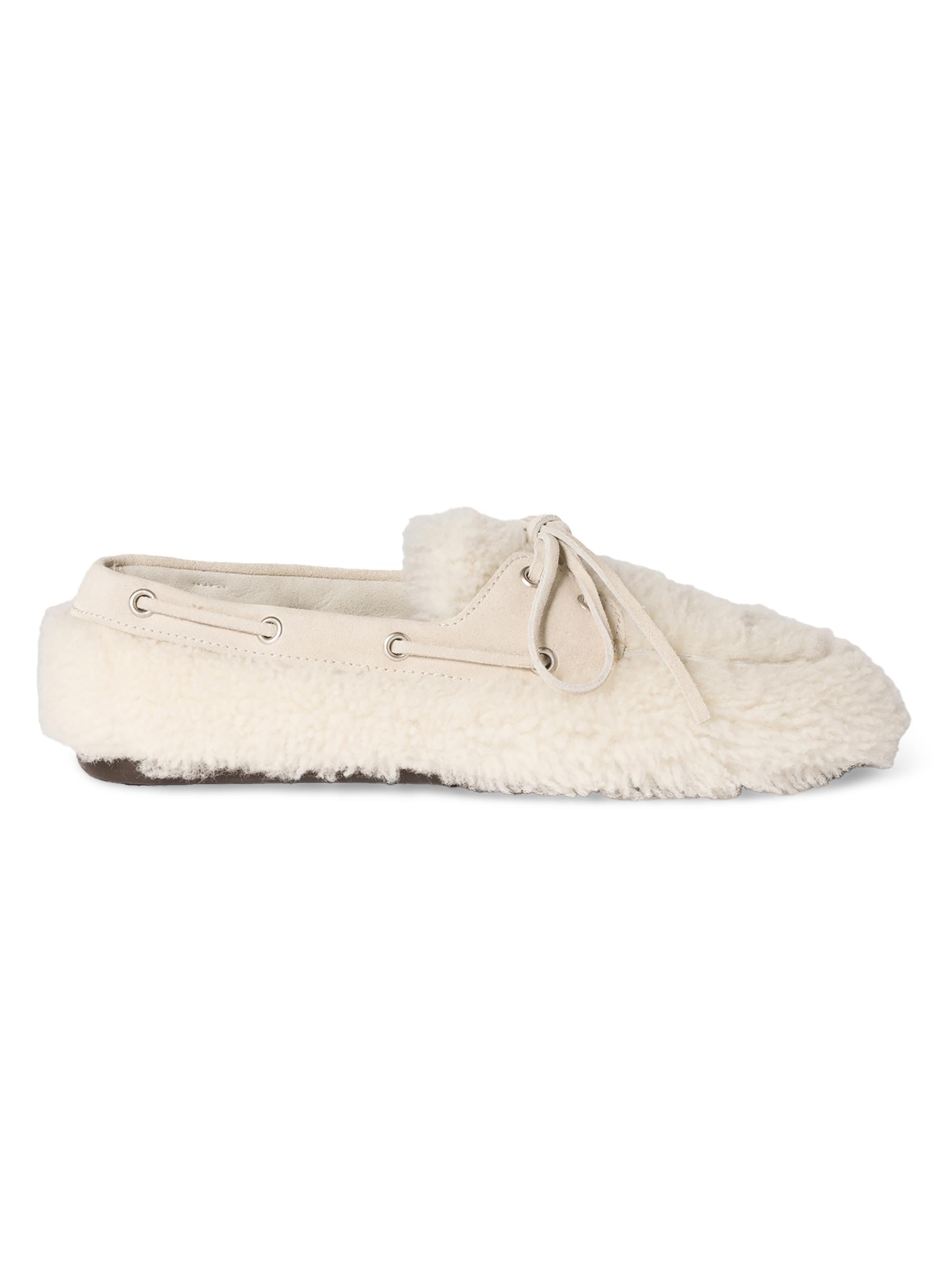 Miu Miu Women's Shearing Loafers - Beige Khaki