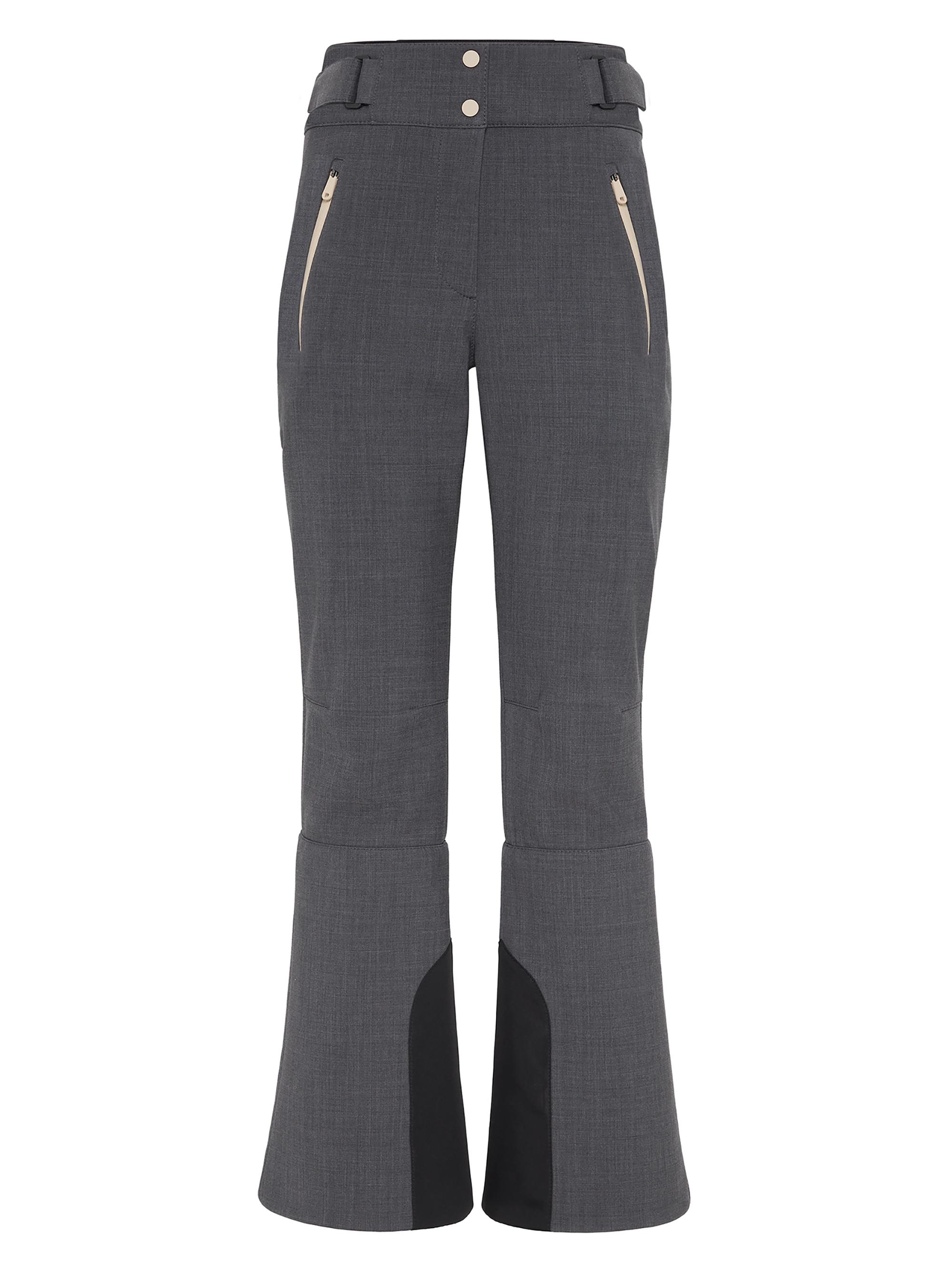 Brunello Cucinelli Women's Tropical Luxury Wool Mountain Trousers with Monili - Anthracite