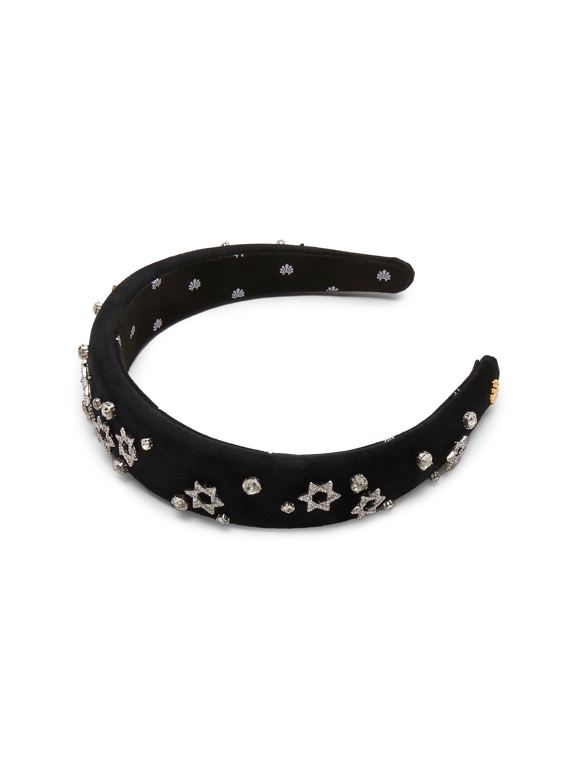 Lele Sadoughi Women's Alice Star Of David Velvet Headband - Jet