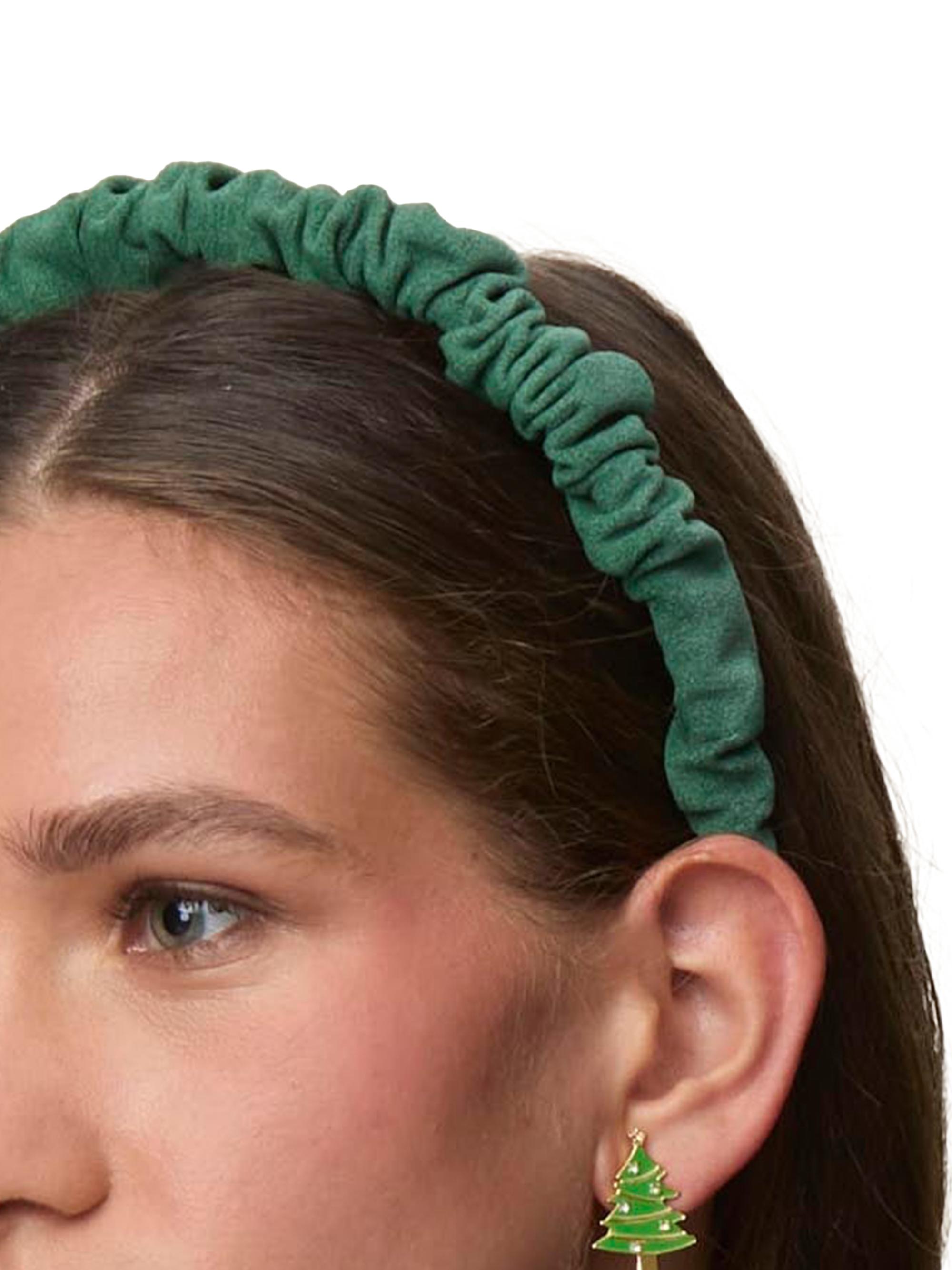 LELE SADOUGHI Jessie Evergreen Suede Leather Headband Lele Sadoughi Jessie Slim Scrunchie Headband | Saks Fifth Avenue main image 2