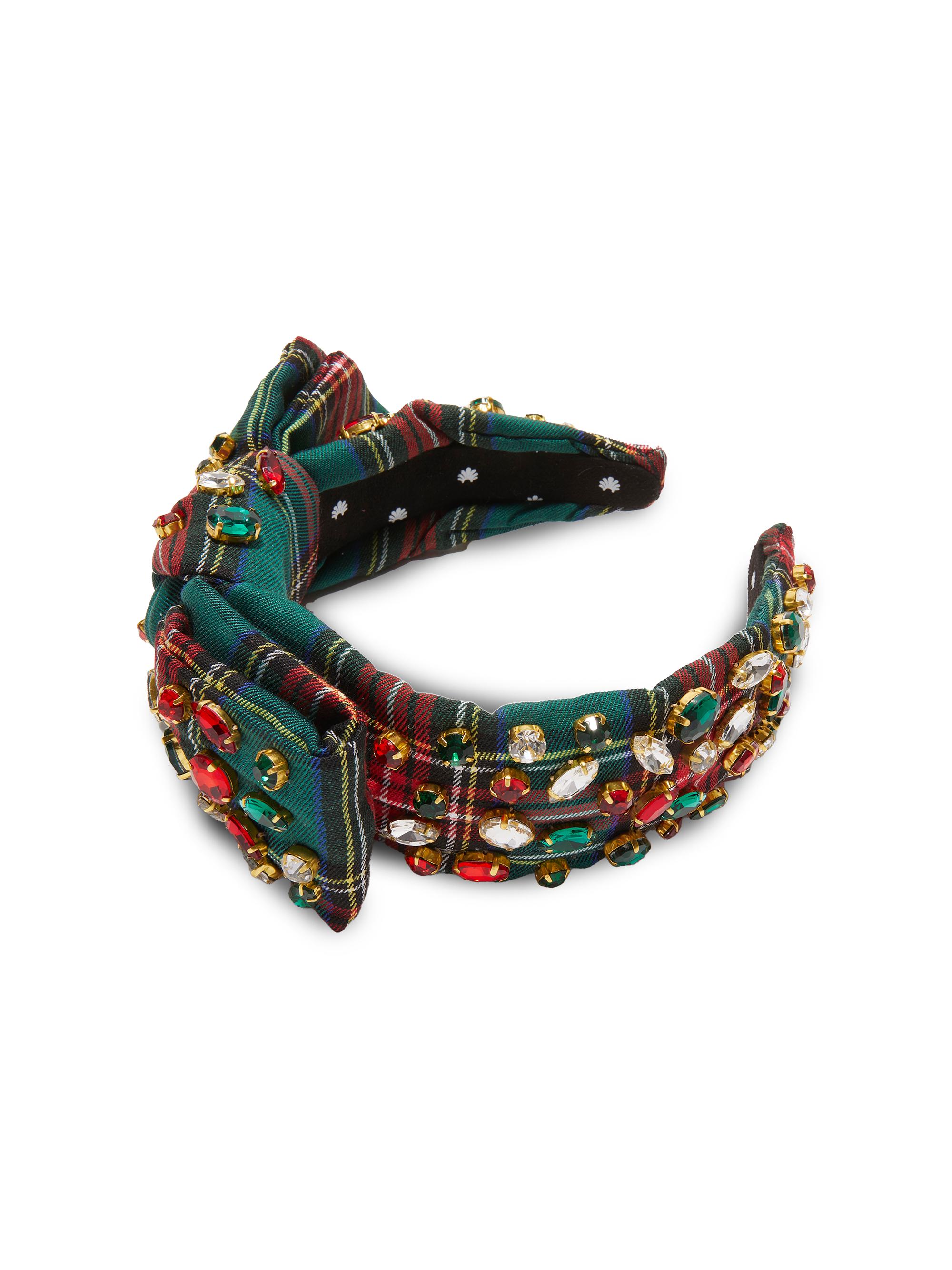 Lele Sadoughi Women's Holly Plaid Crystal Headband - Festive Plaid