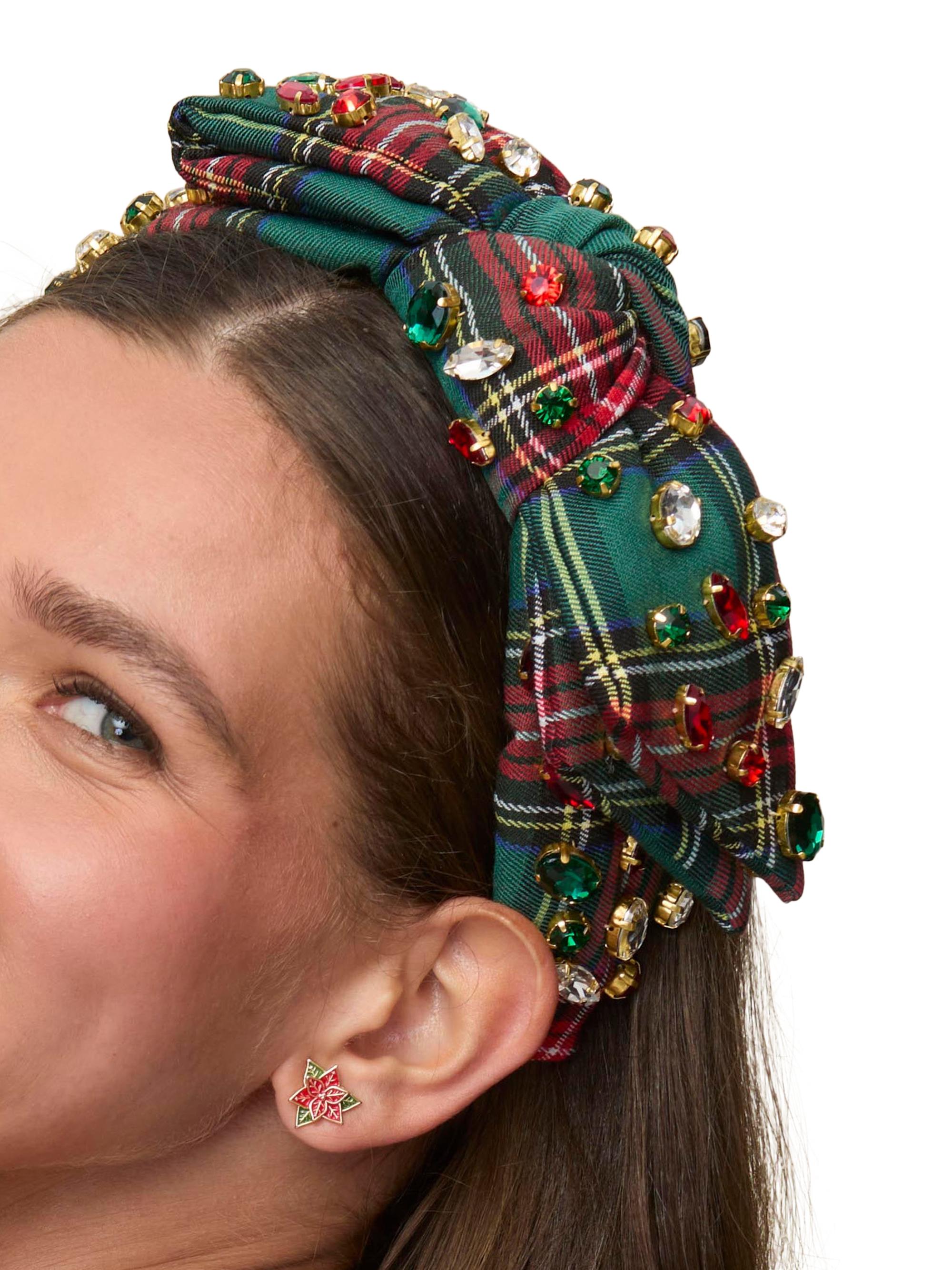Lele Sadoughi Plaid Crystal Headband 0400025973114_FESTIVEPLAID?wid  main image 3