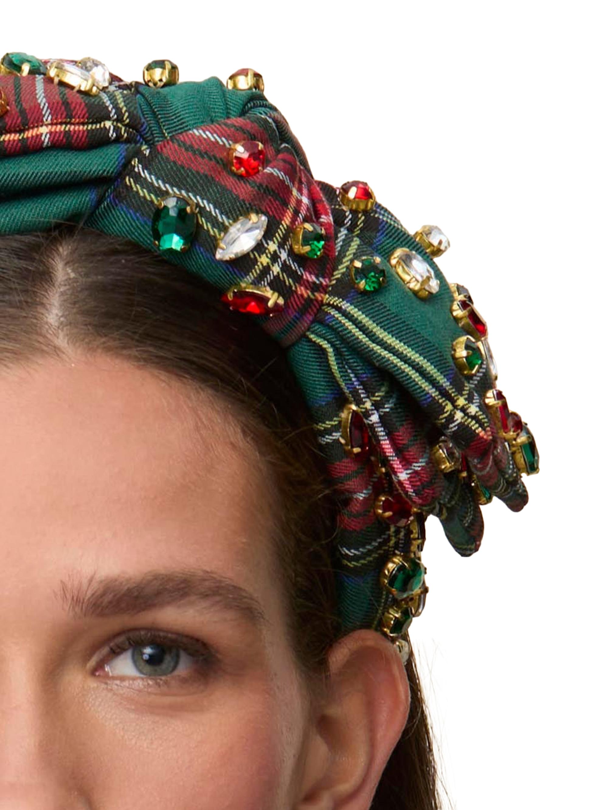Lele Sadoughi Holly Plaid Crystal Headband | Saks Fifth Avenue
