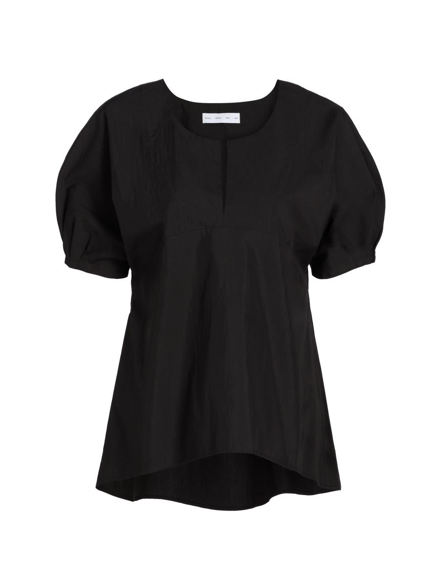Proenza Schouler White Label Tia Split Neck Cotton-Blend Top | Saks ...