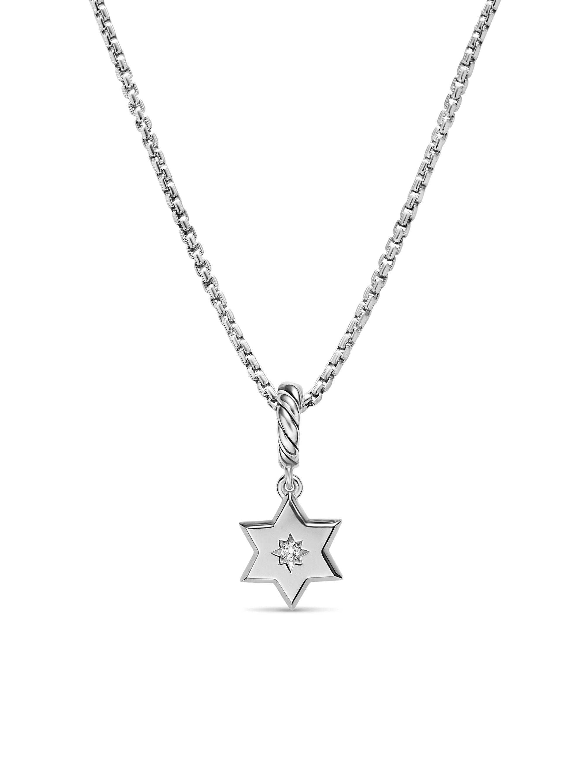 David Yurman Women's Petite Star of David Amulet in Sterling Silver with Diamond, 7.7MM - Diamond