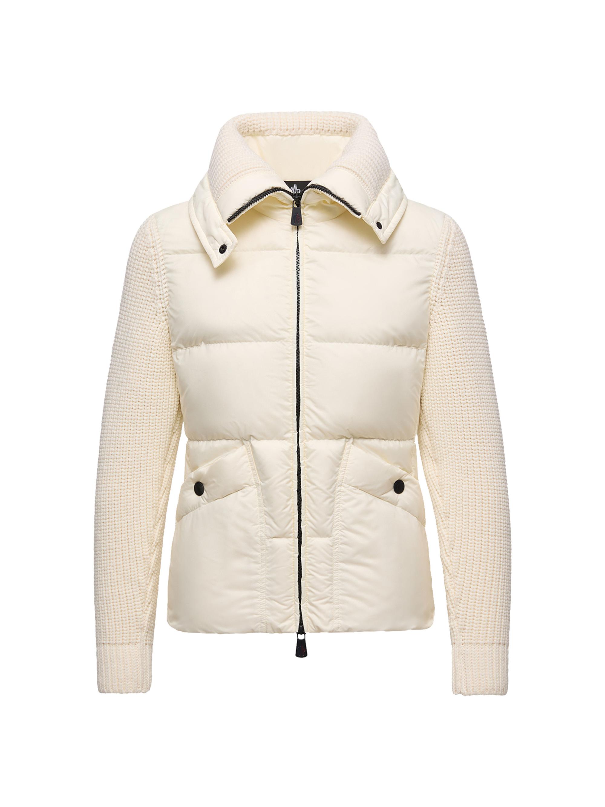Moncler Grenoble Women's Down-Filled Cardigan in Wool - White