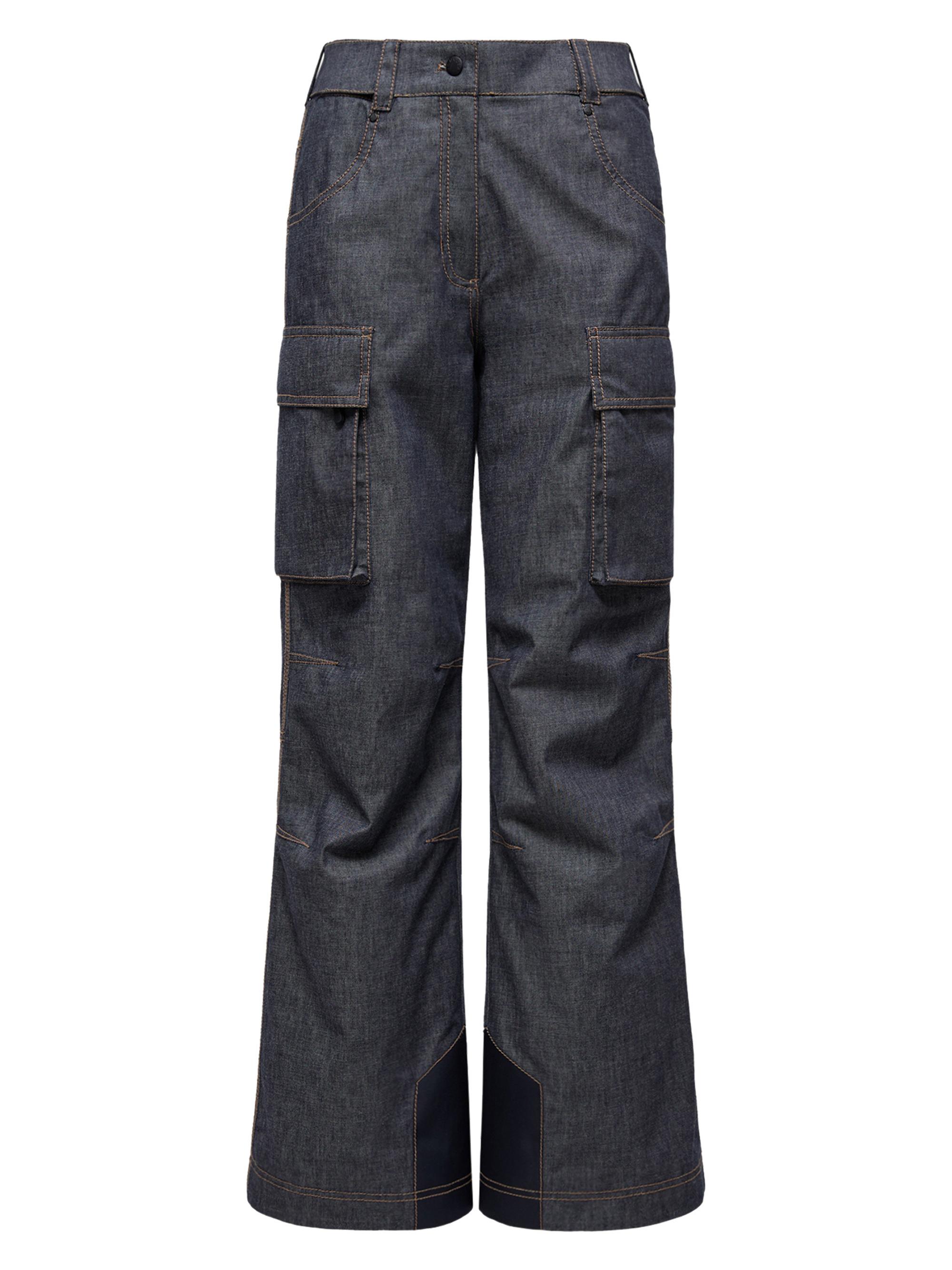 Moncler Grenoble Women's Down-Filled Ski Pants in Denim - Dark Gray