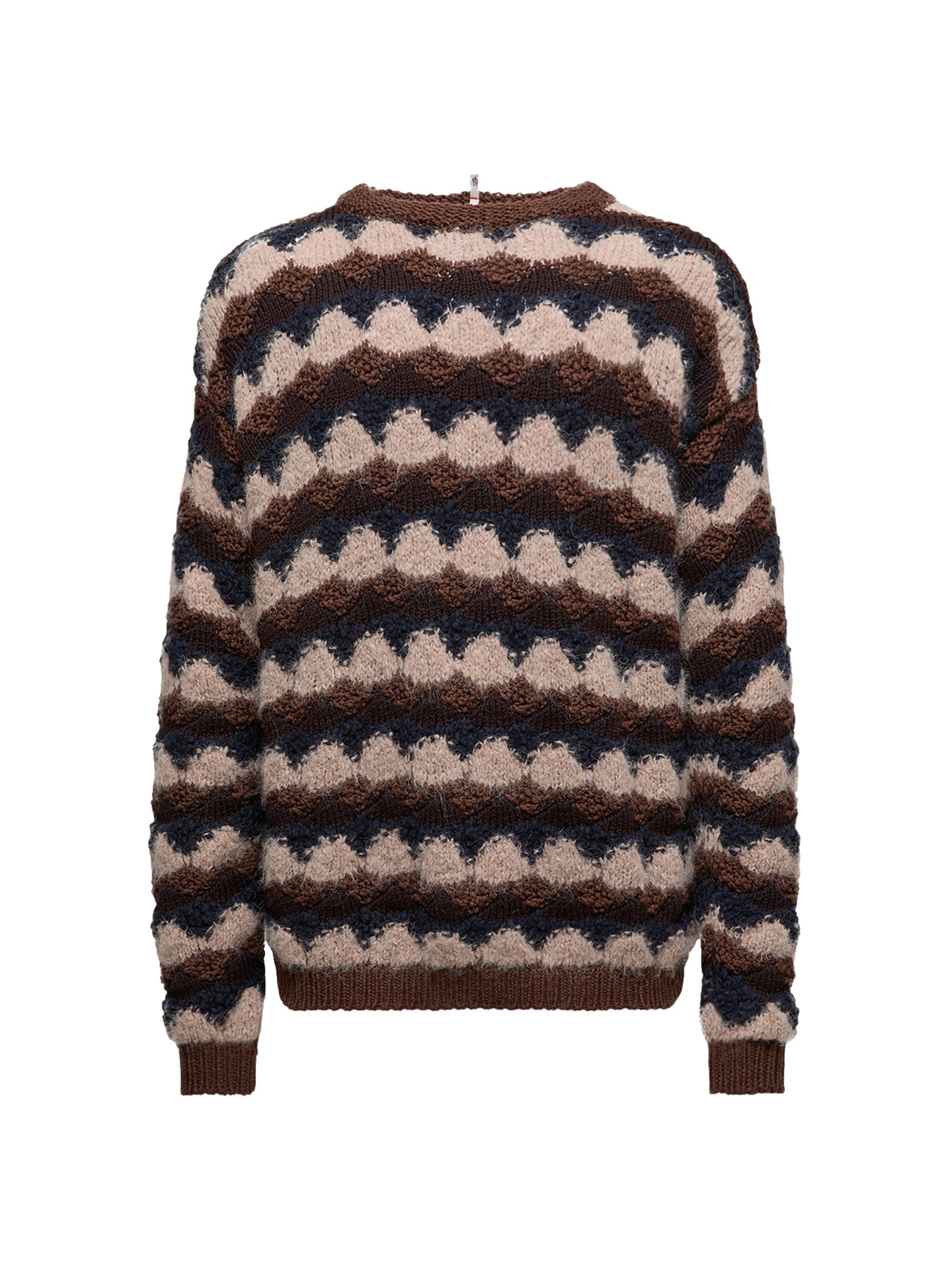 Moncler Grenoble Men's Sweater in Jacquard Wool Blend - Blue Brown