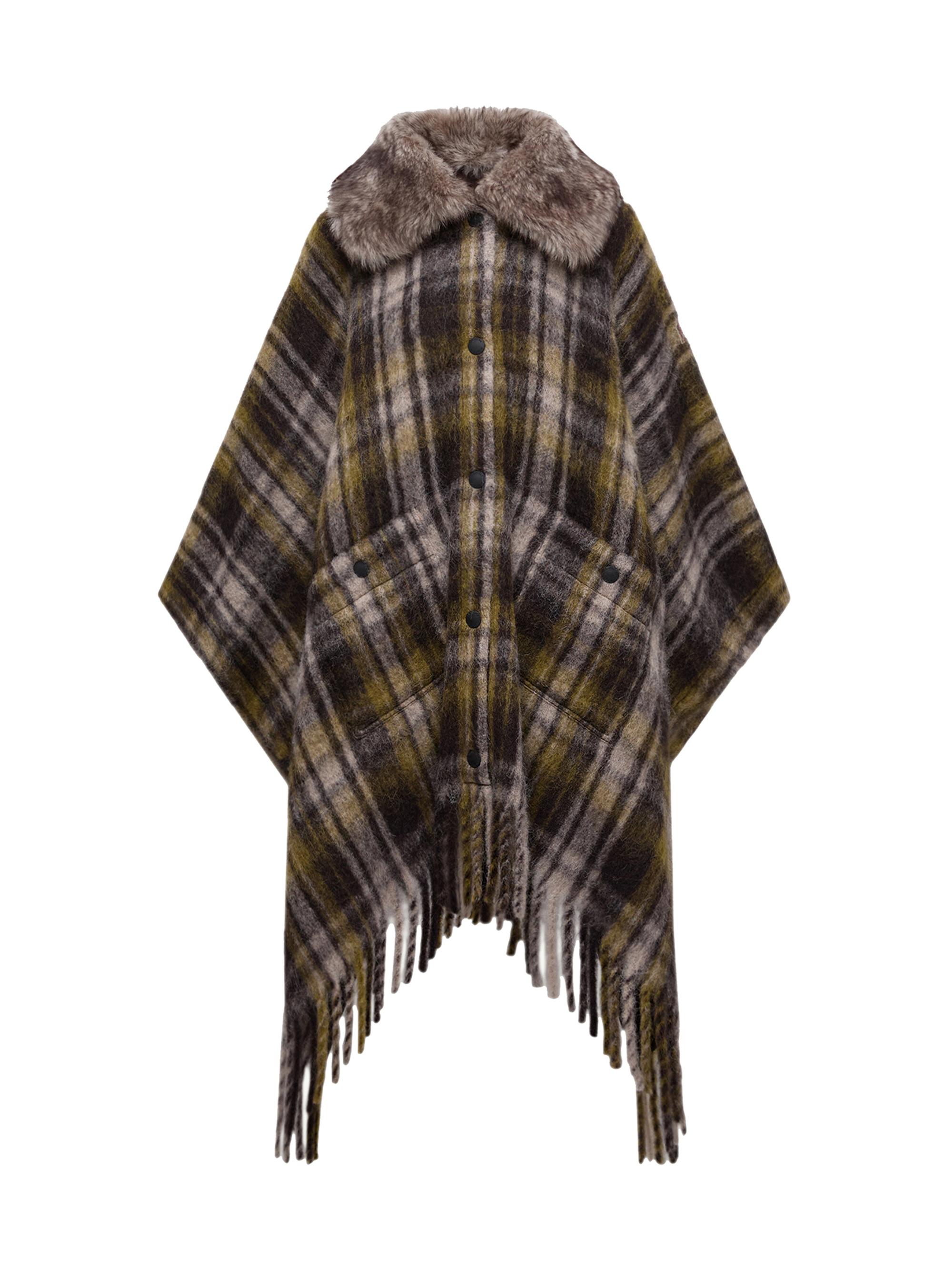 Moncler Grenoble Women's Cape in Mohair, Alpaca & Wool Blend - Brown