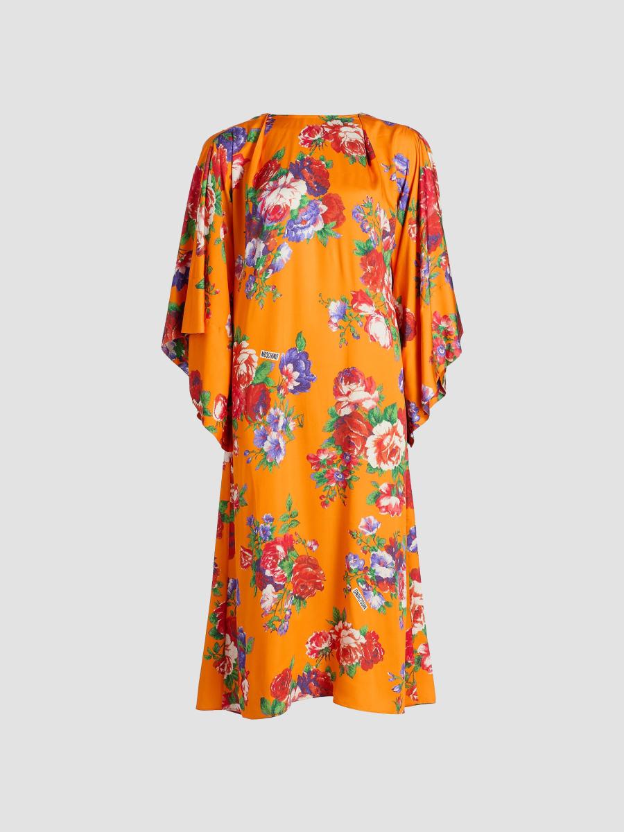 Moschino Floral Jersey Draped Midi-Dress | Saks Fifth Avenue