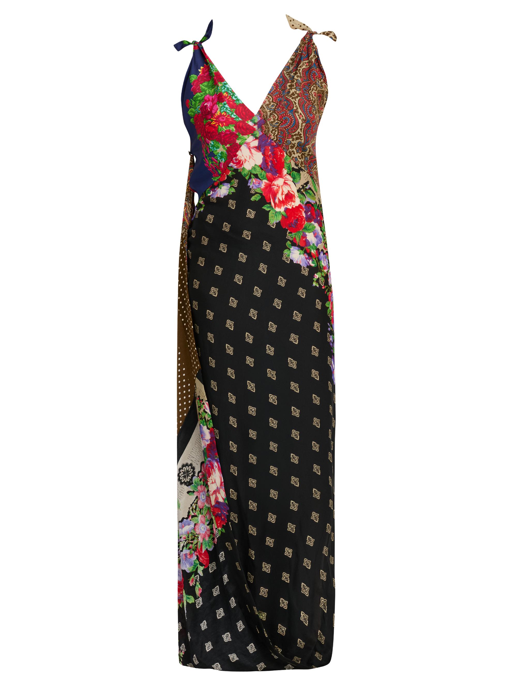 blue dress for baby girl Asymmetrical Floral Maxi Dress Ivory / L (US 6) main image 1