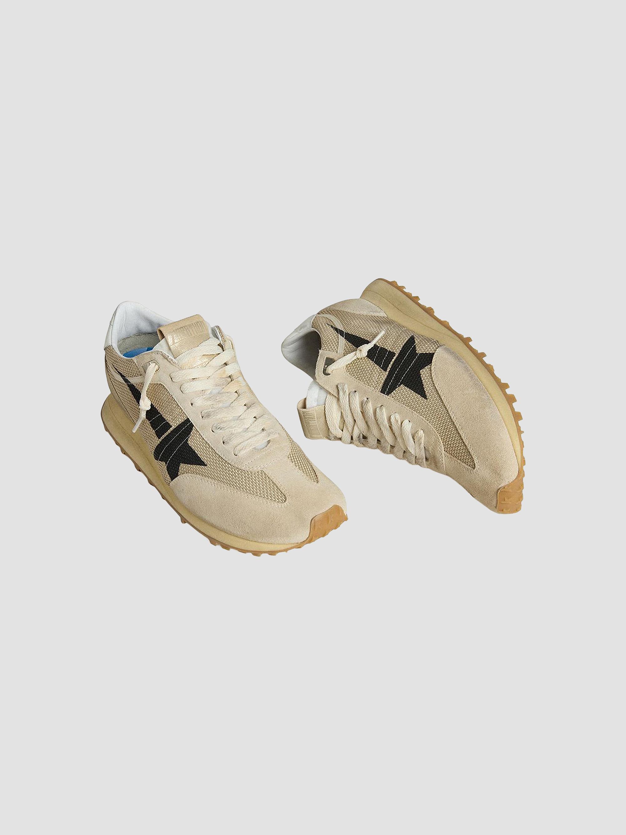 Golden Goose Men's Marathon Mesh & Suede Low-Top Running Sneakers - Beige Black | Thumbnail 2
