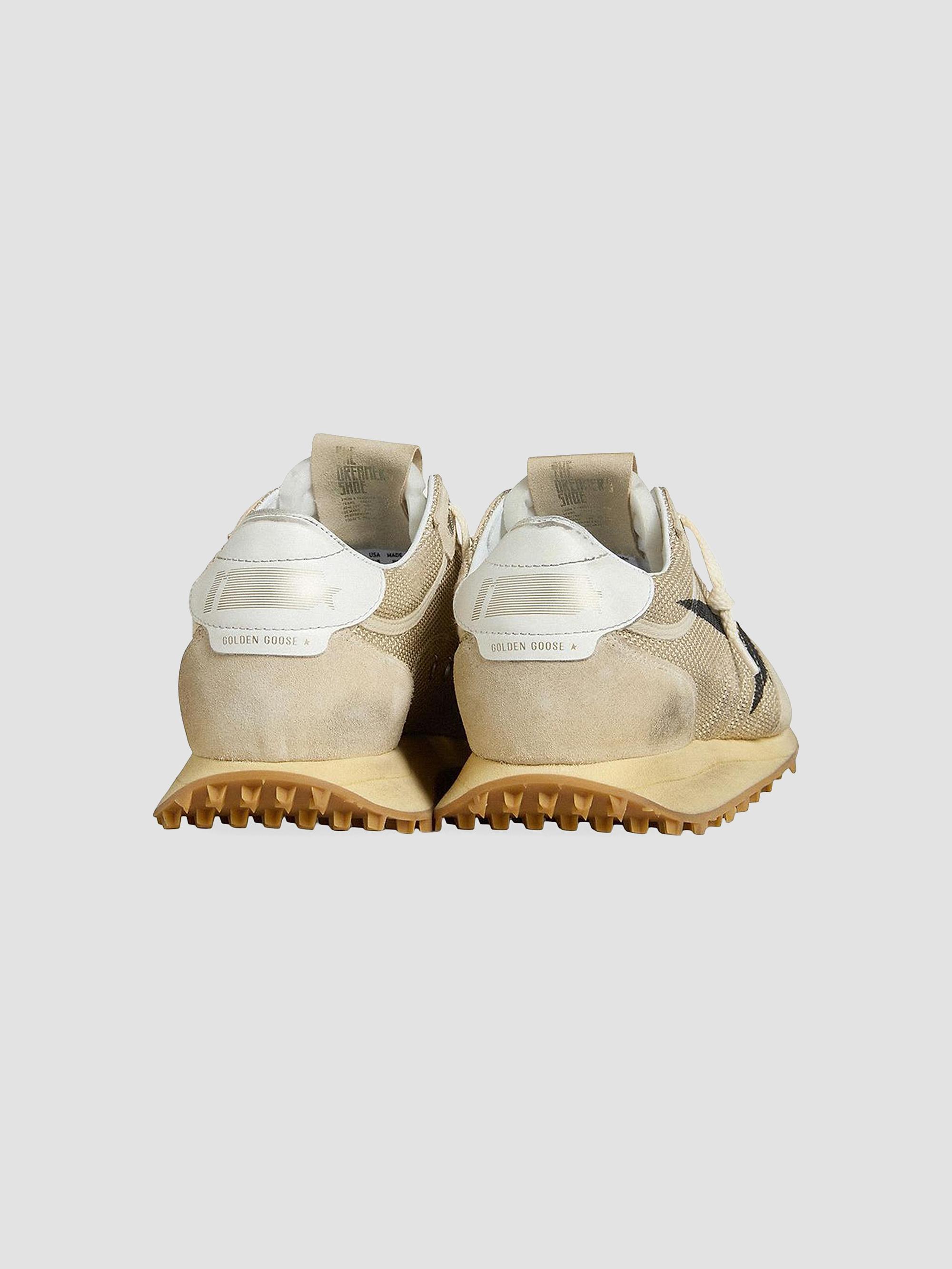 Golden Goose Men's Marathon Mesh & Suede Low-Top Running Sneakers - Beige Black | Thumbnail 3