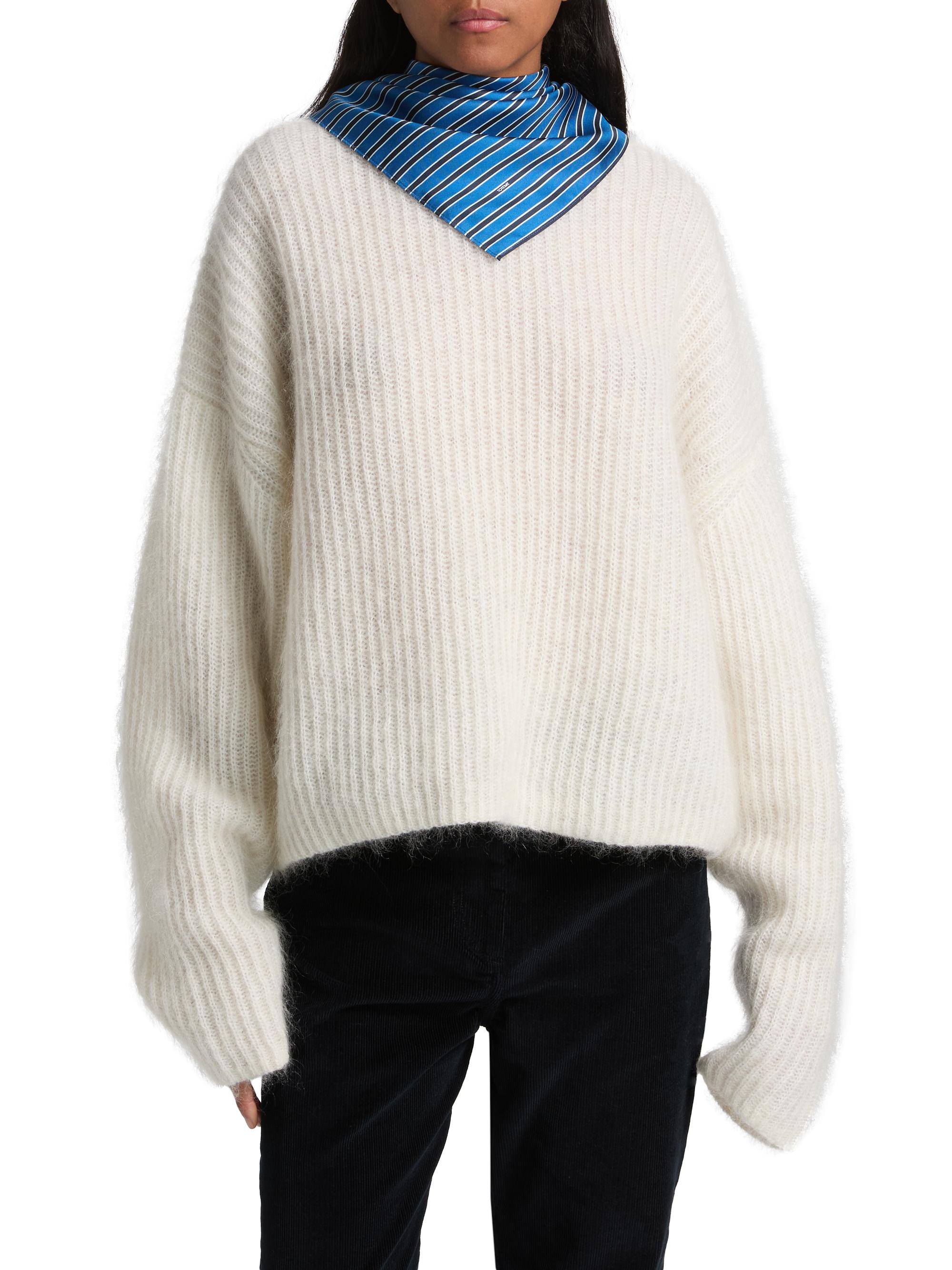 Toteme Women's Striped Silk Scarf - Blue Navy