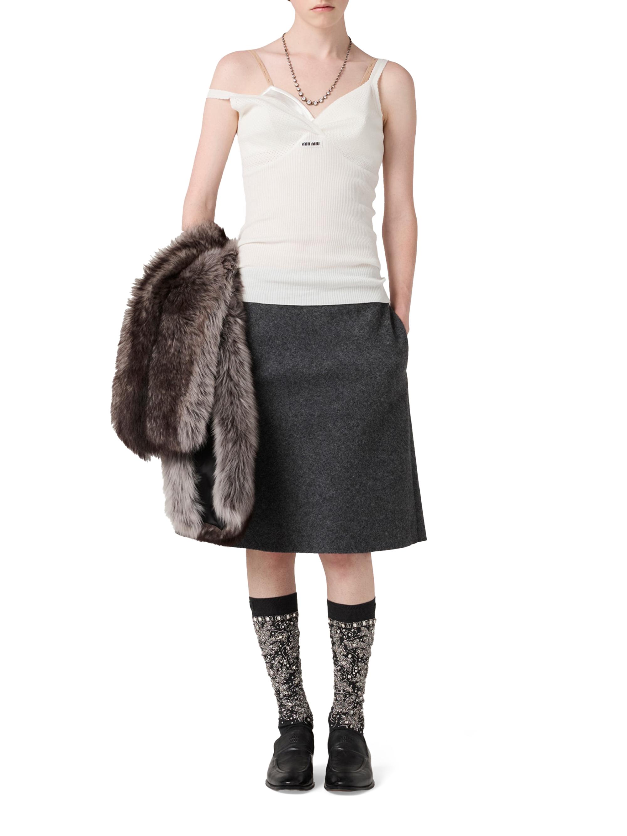 Miu Miu Shetland Wool Skirt | Saks Fifth Avenue
