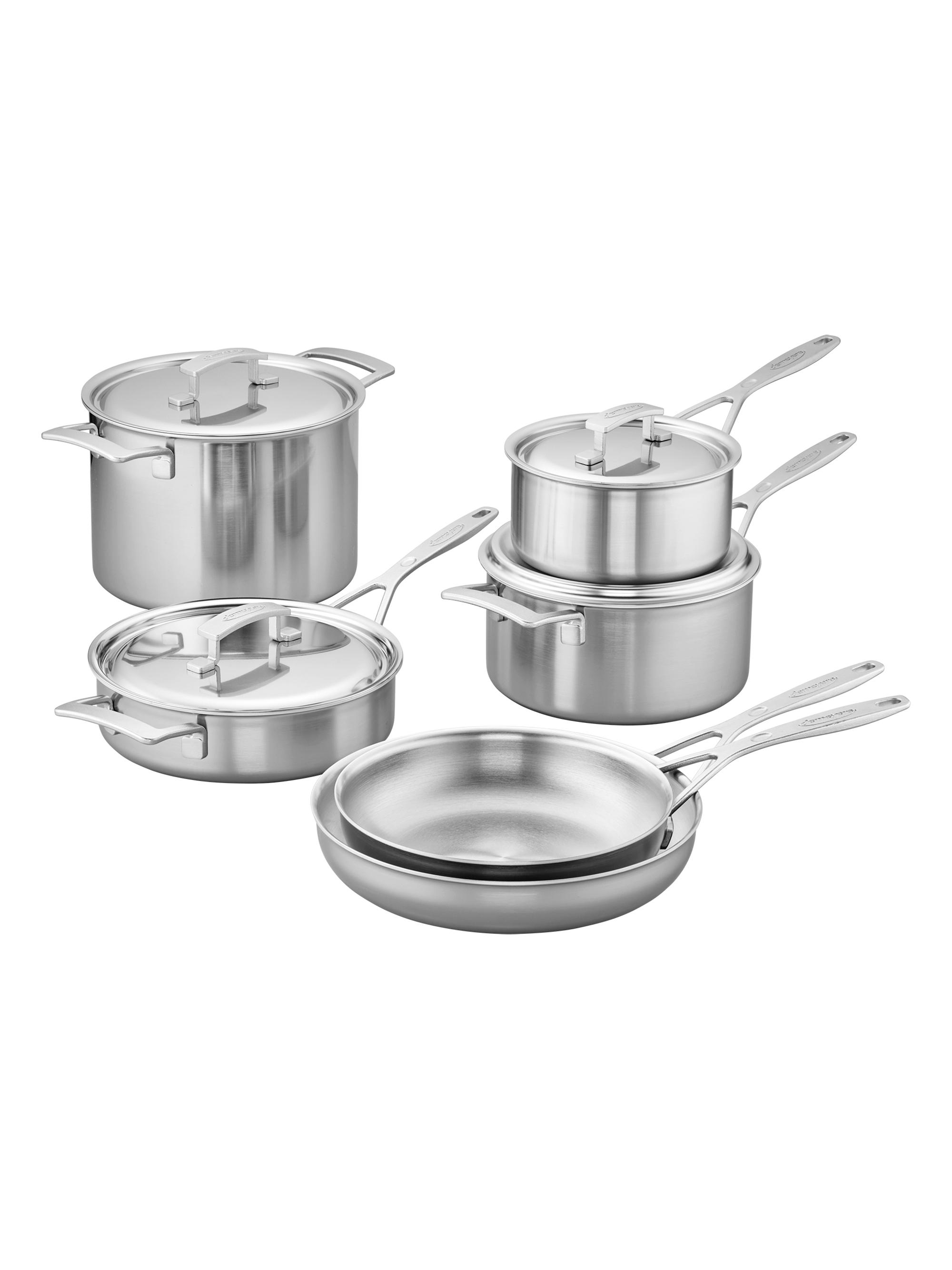 Demeyere Industry 5-Ply 10 Piece Stainless Steel Cookware Set - Stainless Steel 10