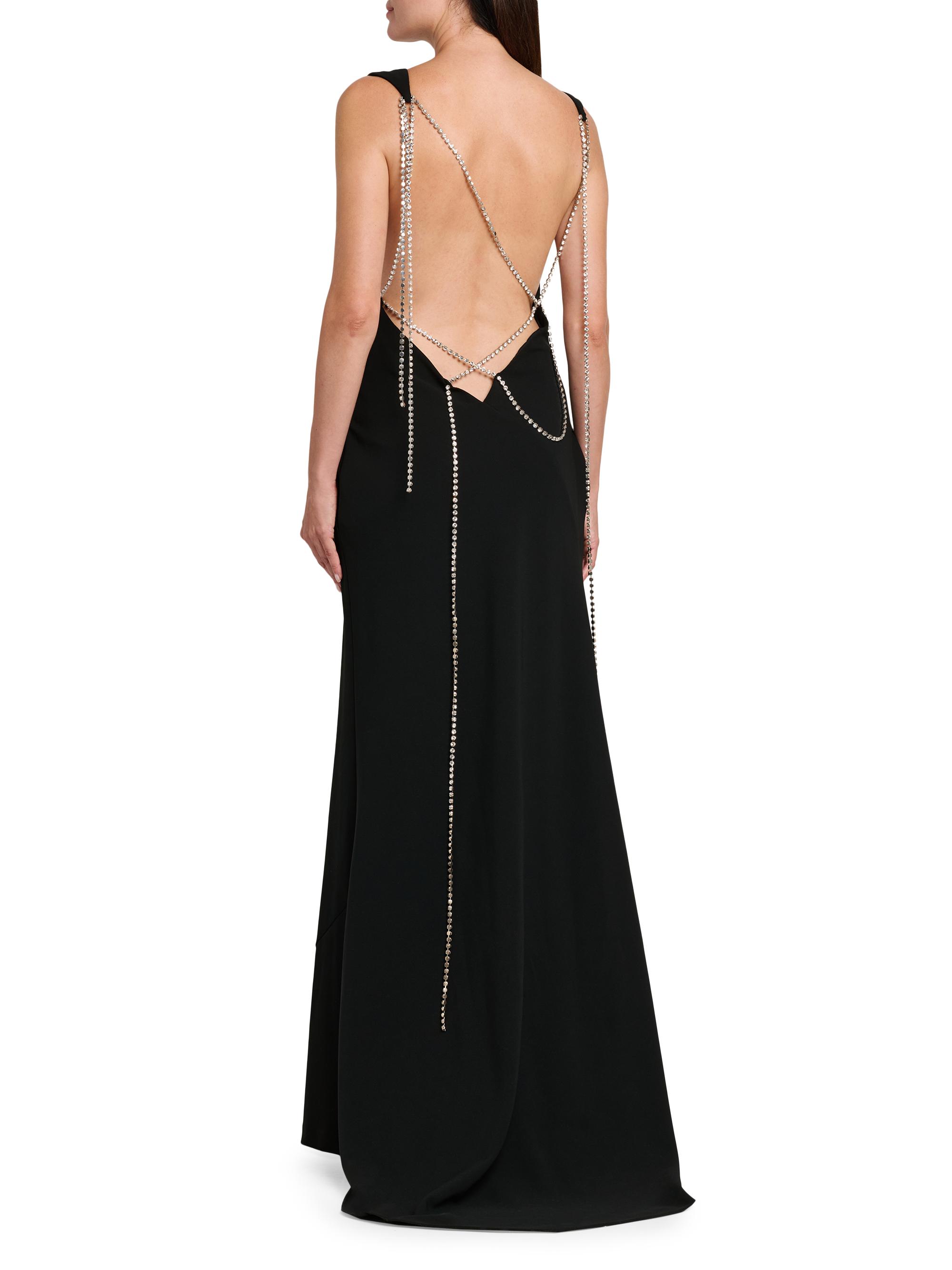 Moschino Rhinestone Chains Stretch-Crepe Gown | Saks Fifth Avenue