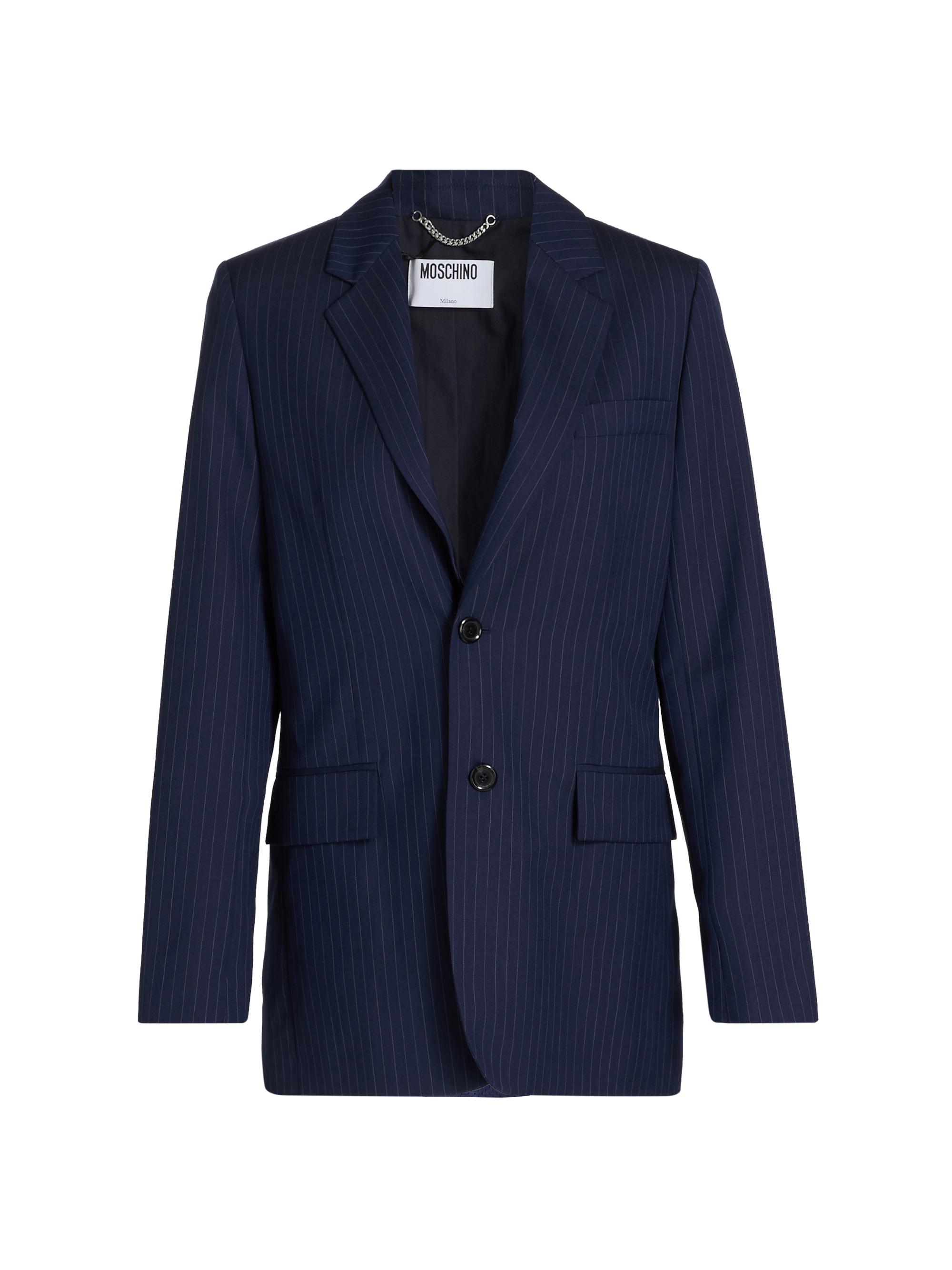 Oscar de la Renta Pinstriped Wool Double-Breasted Blazer | Saks